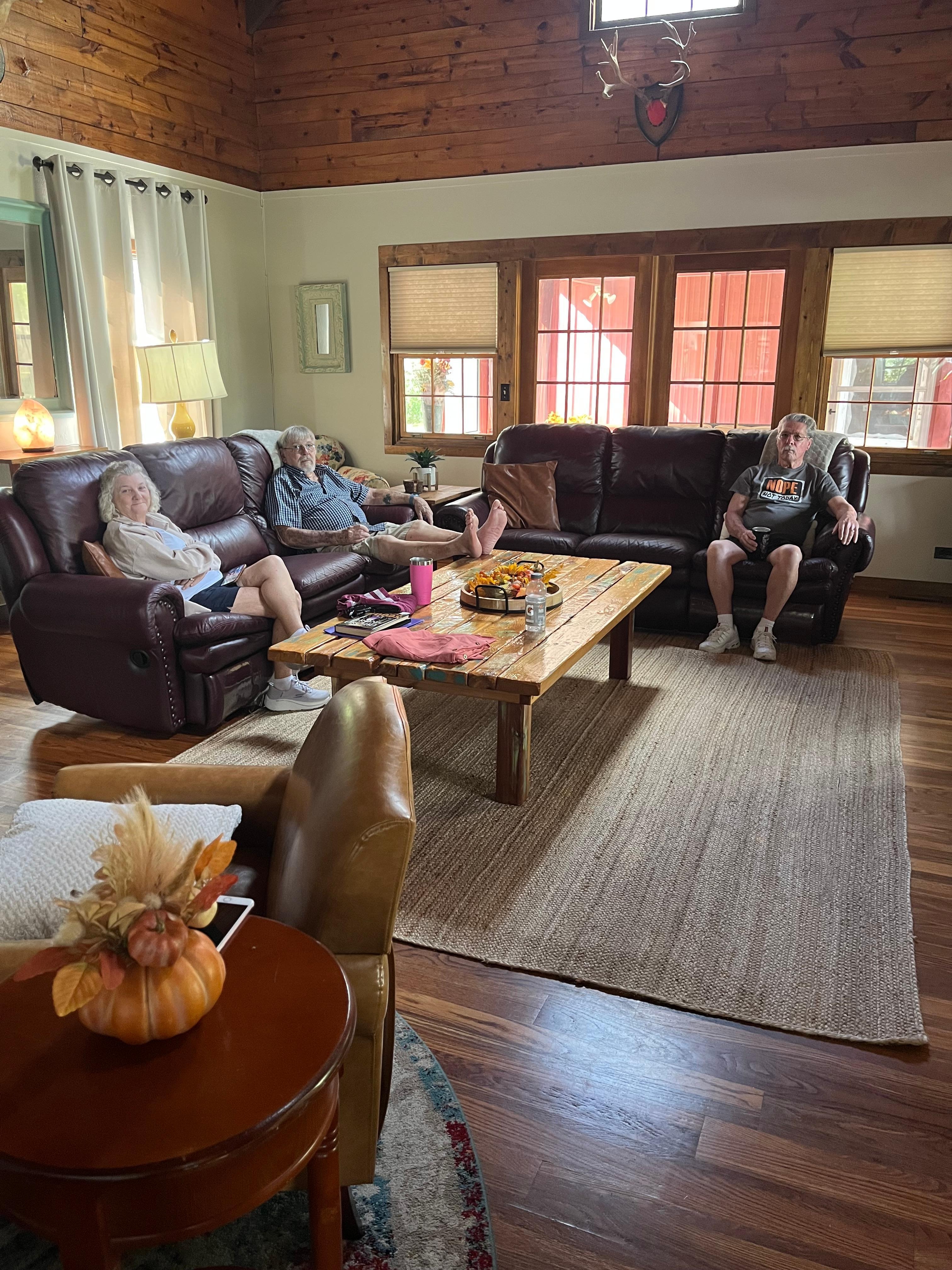 Nice large living room with plenty of seating 