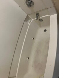Dirty bathtub- use bleach or bathroom cleaner!