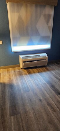 Blinds would not go up or down. Front of a/c unit was broken.