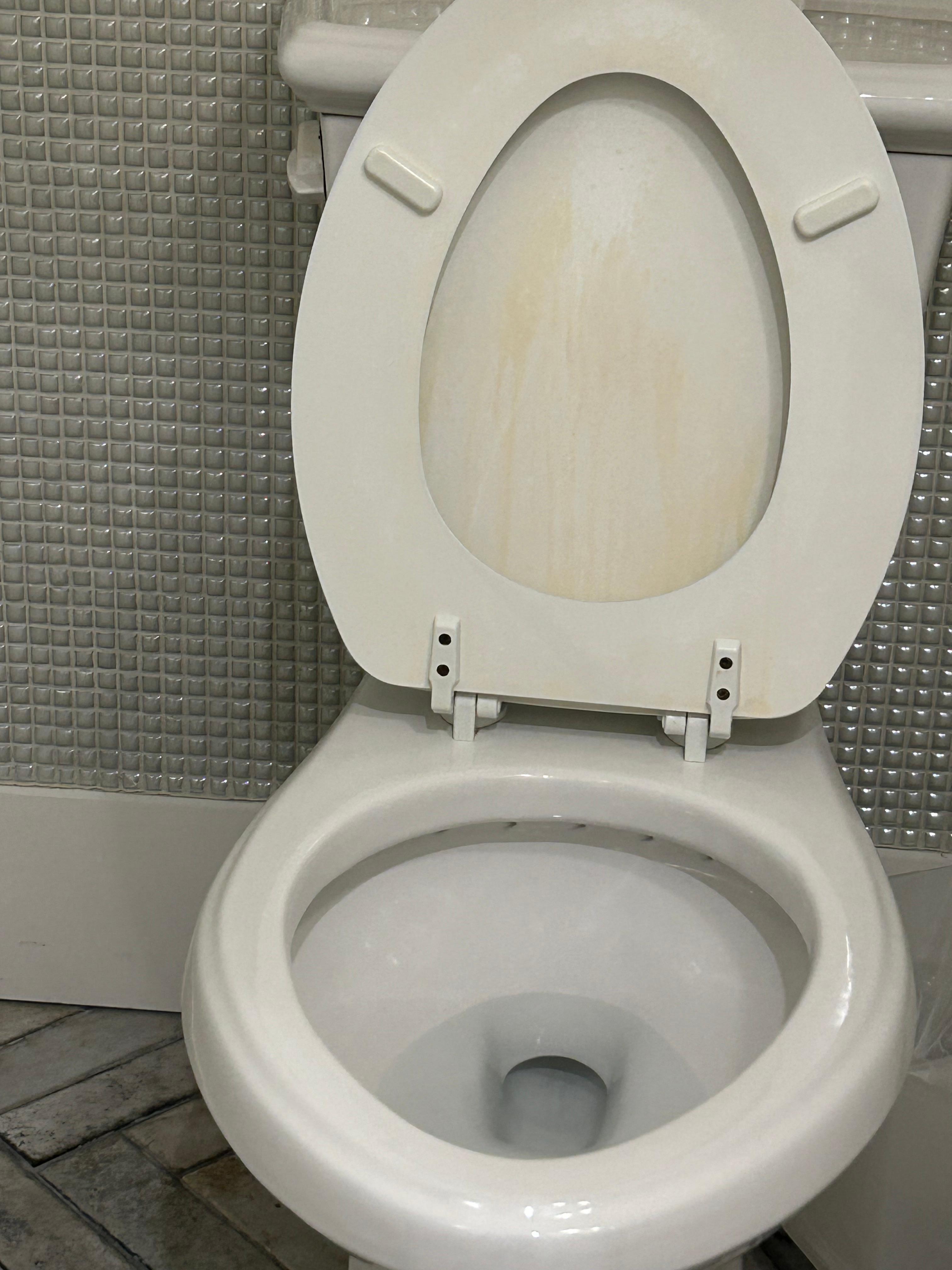 Urine stained toilet