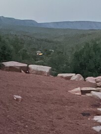 Neighboring cabin at sunset.