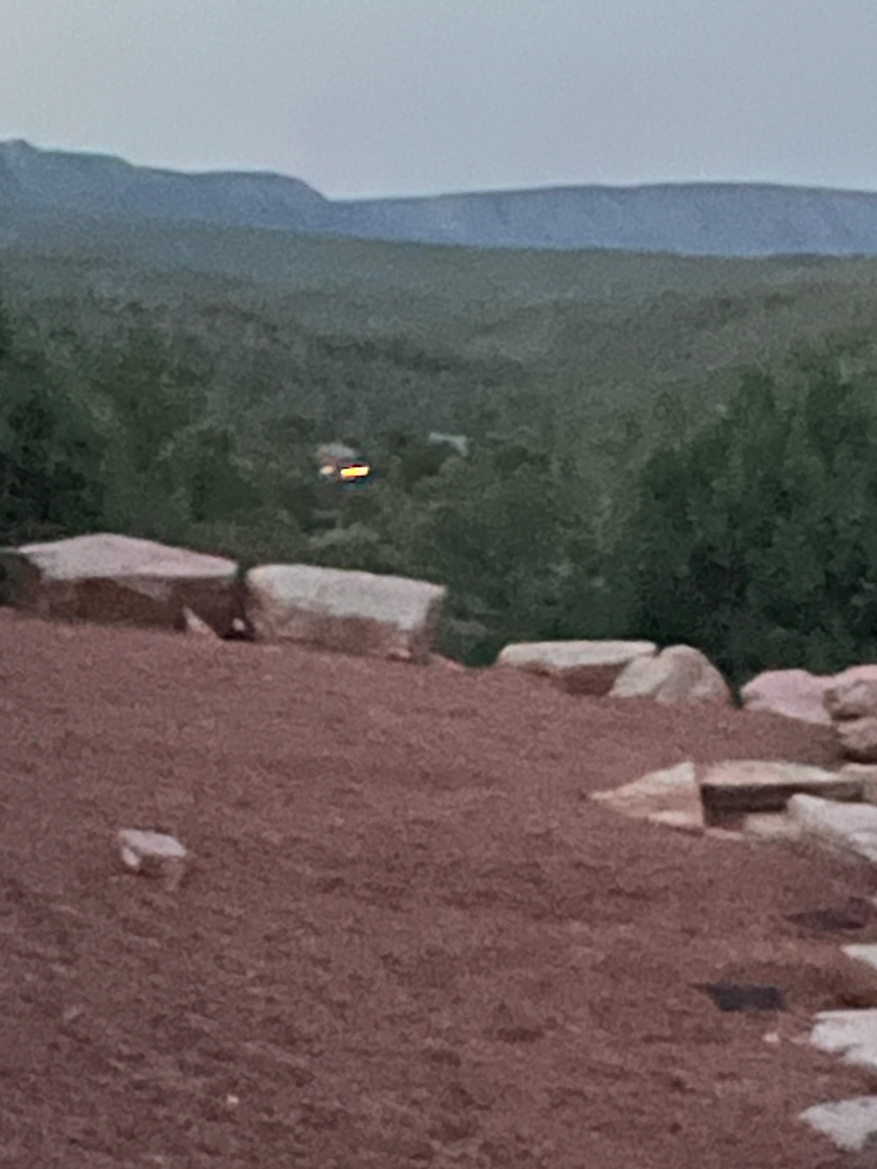 Neighboring cabin at sunset. 