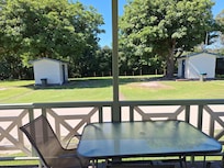 View from the double sliding doors