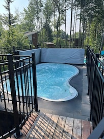 Hot tub at community lodge