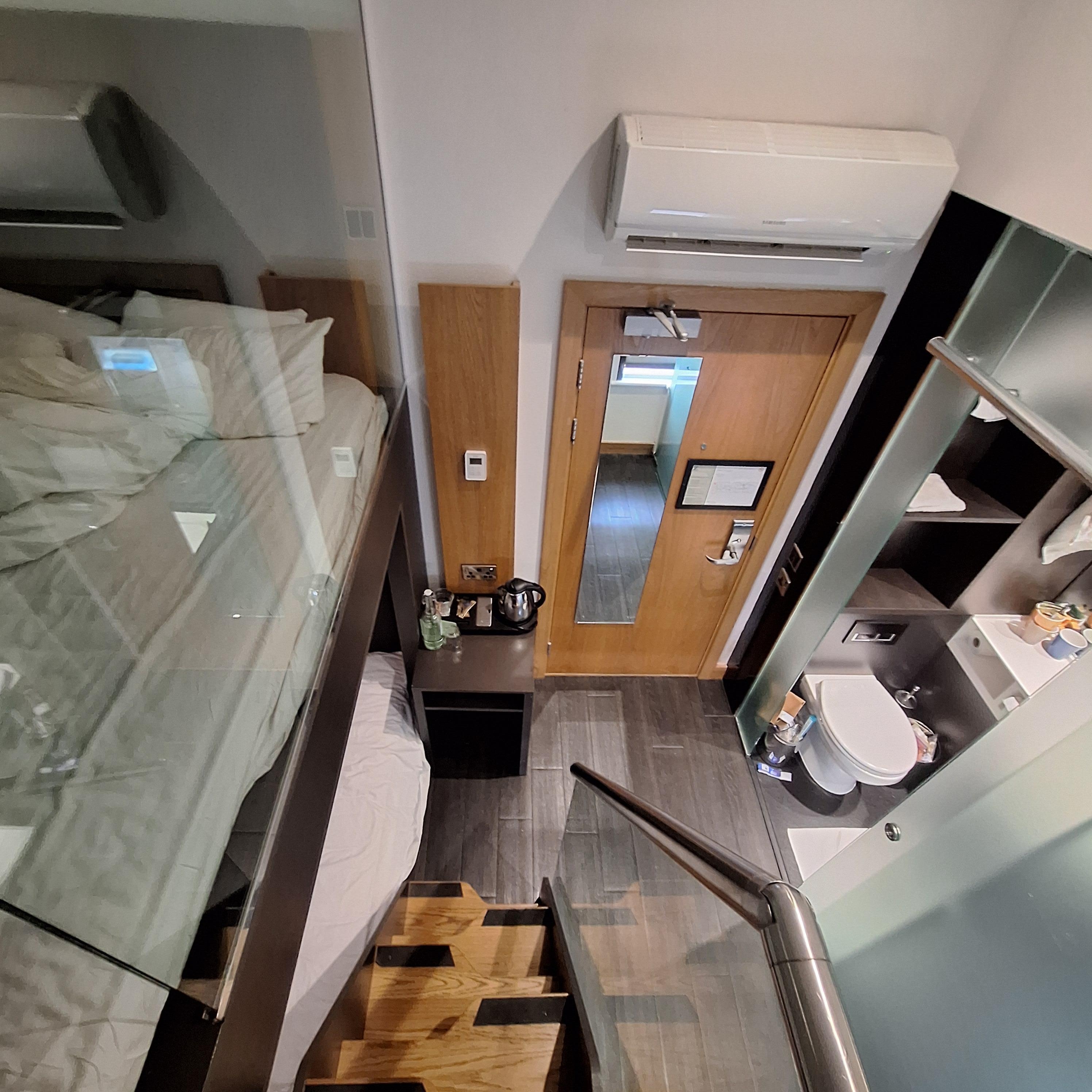 View from top bed - door