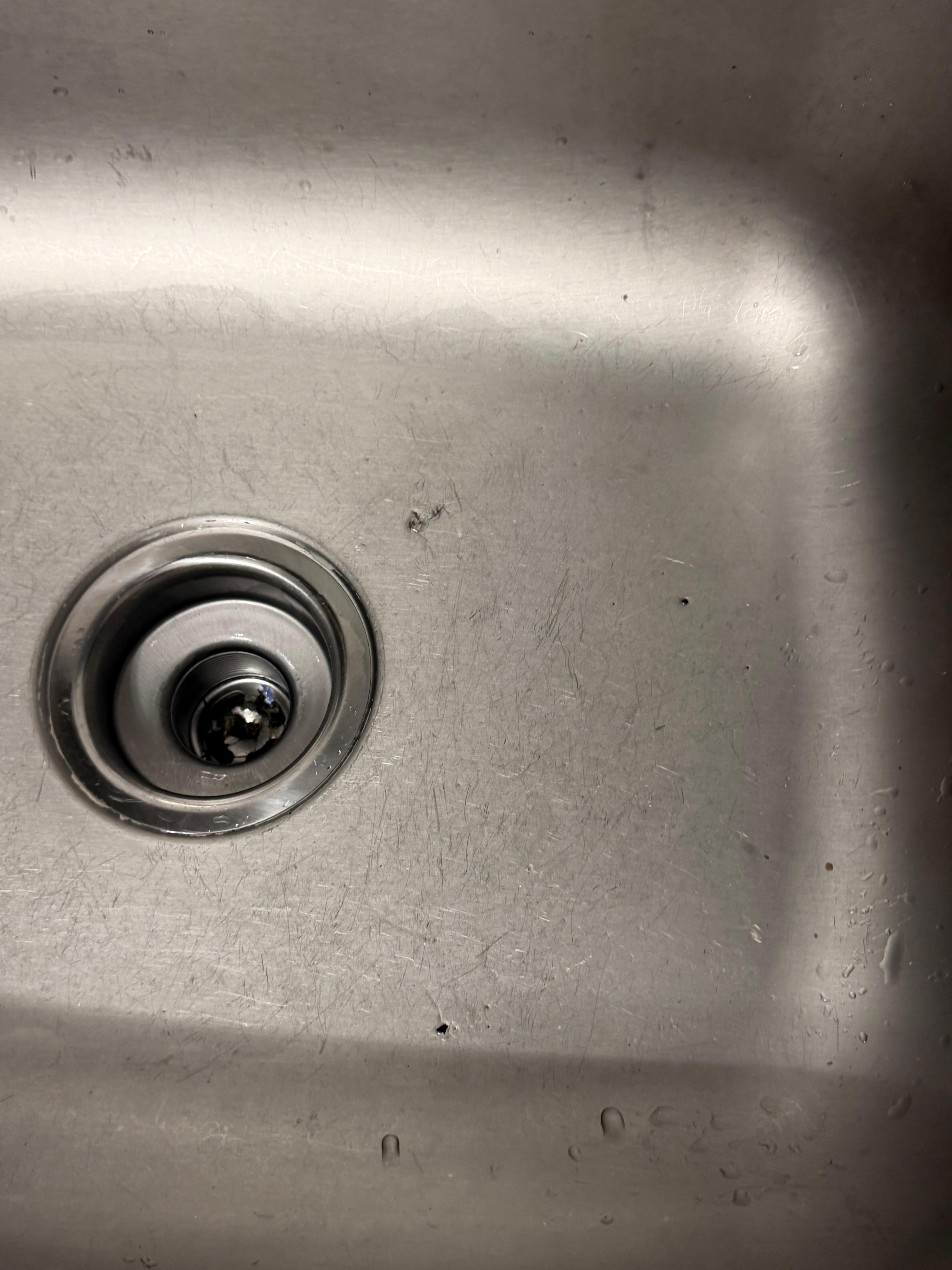 There was debris in the kitchen sink.