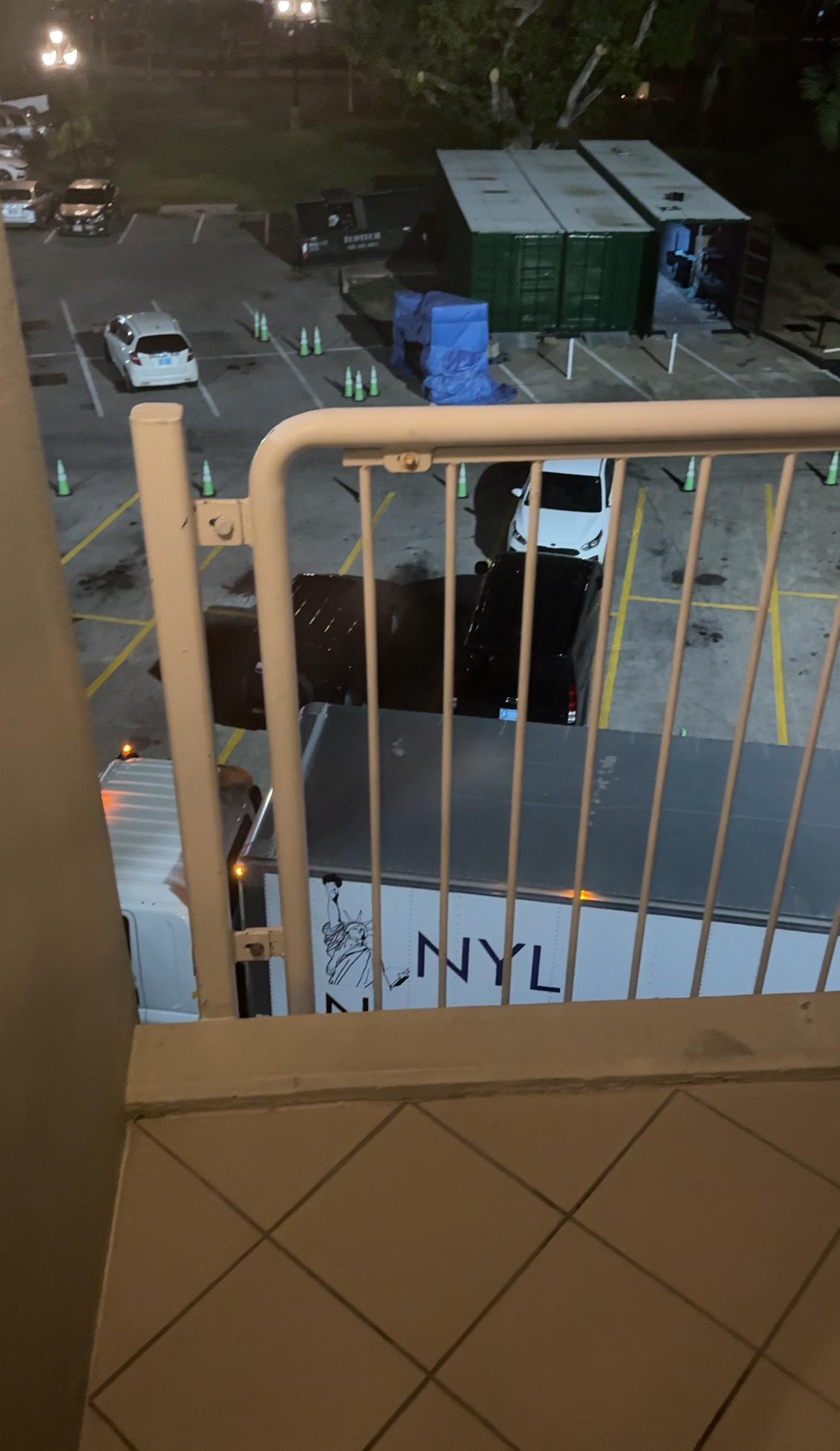 Laundry truck unloading at 11pm right next to our balcony making the loudest noises and our kids couldn’t sleep