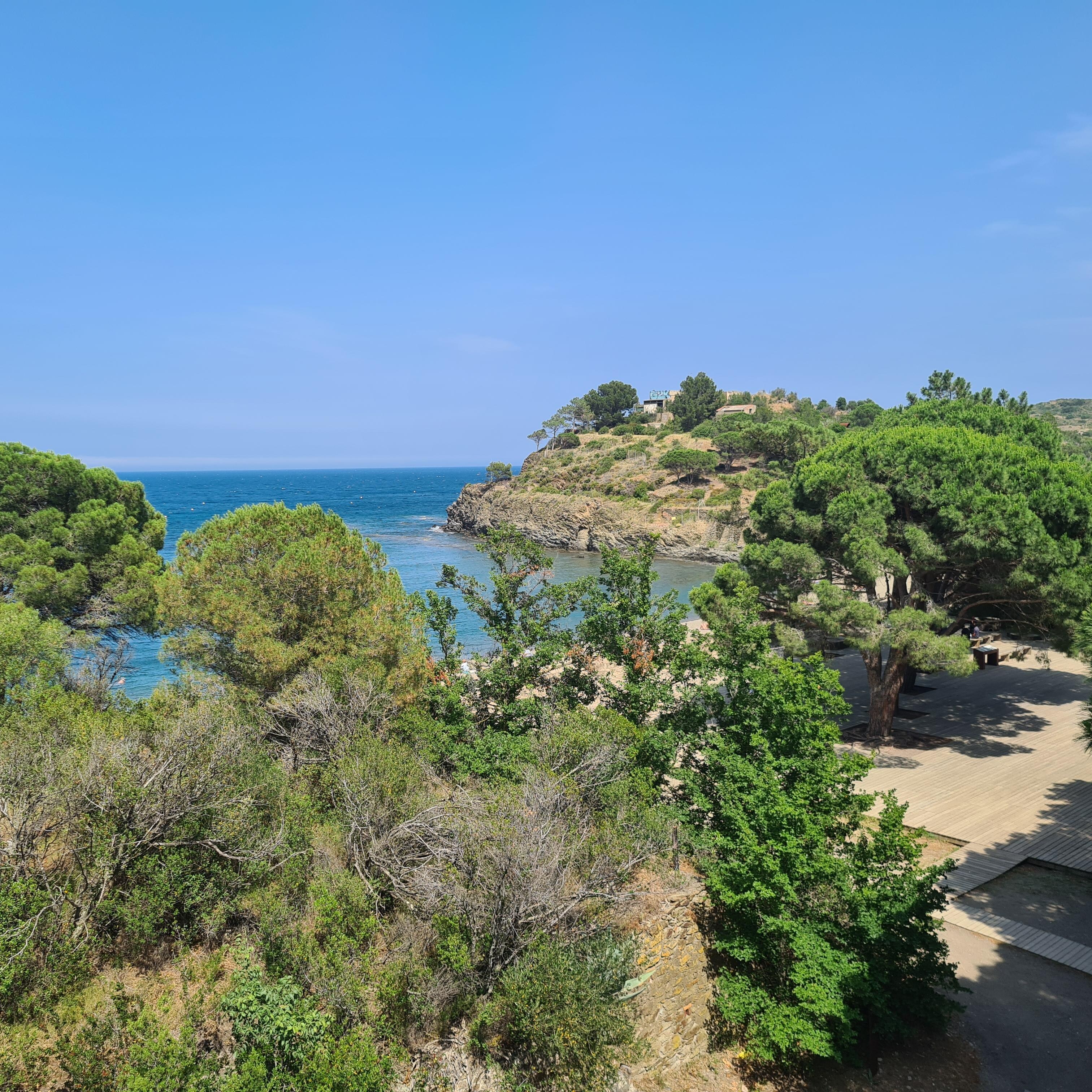 Plage de Paulilles vue depuis la tour de bois