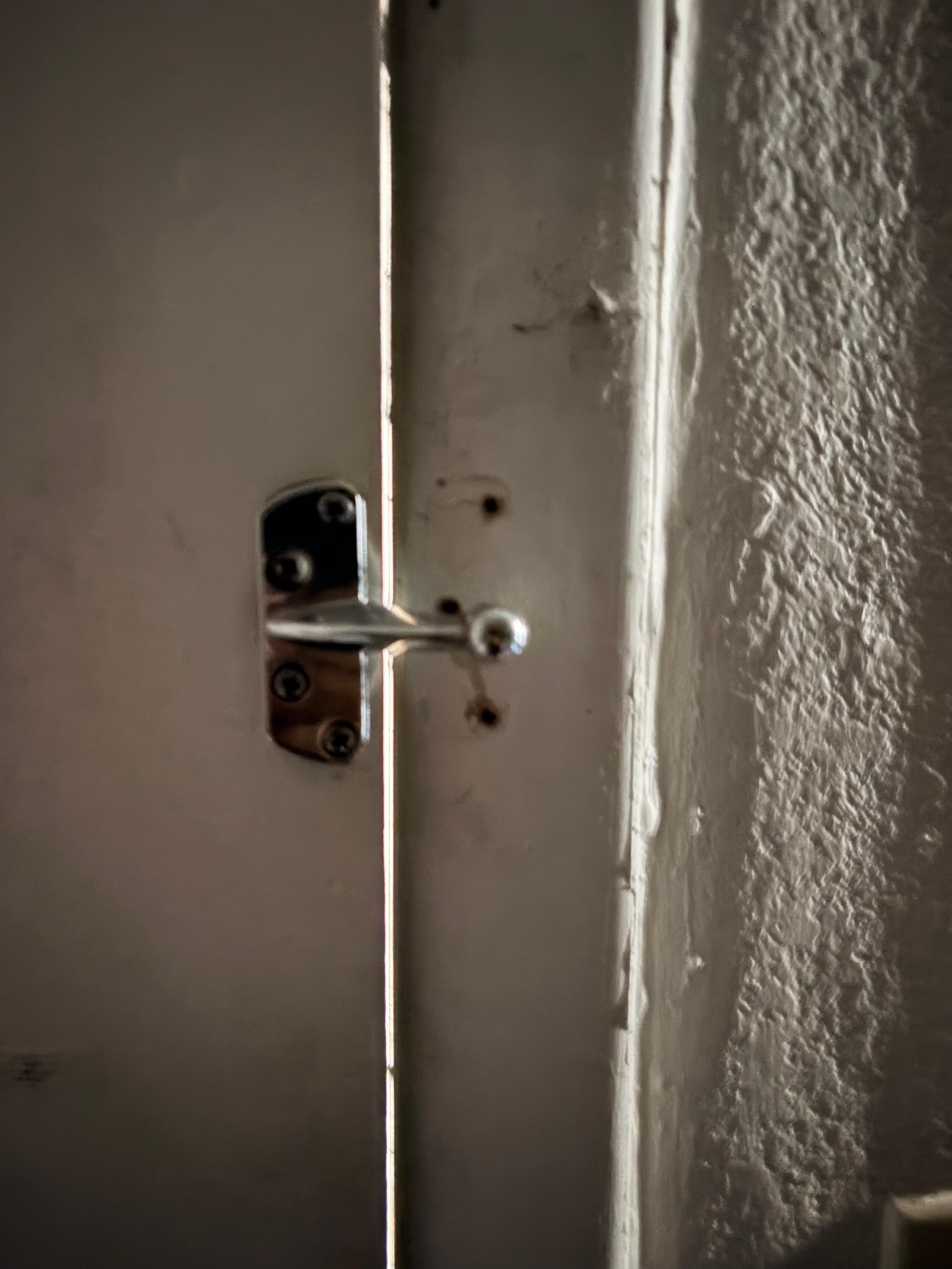 Door was broken. Stayed open in a very bad area homeless people were sleeping outside my door.