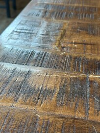 Pet hair on living room table