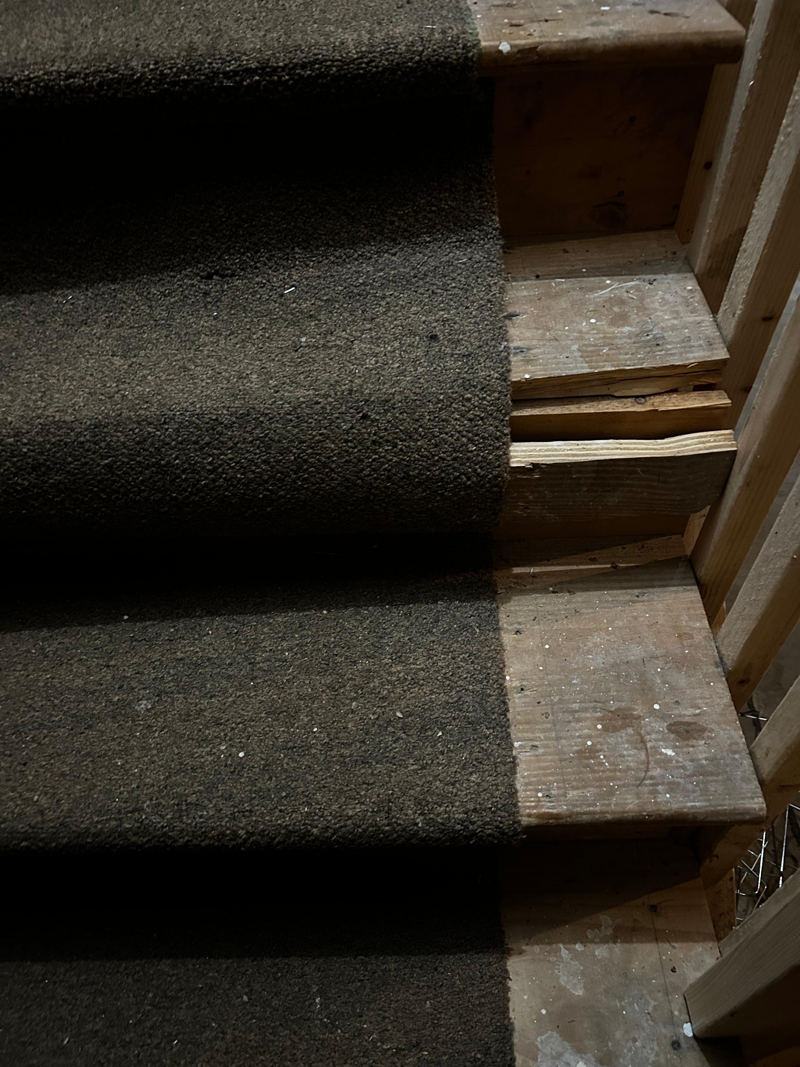 Broken step that leads into home from garage 