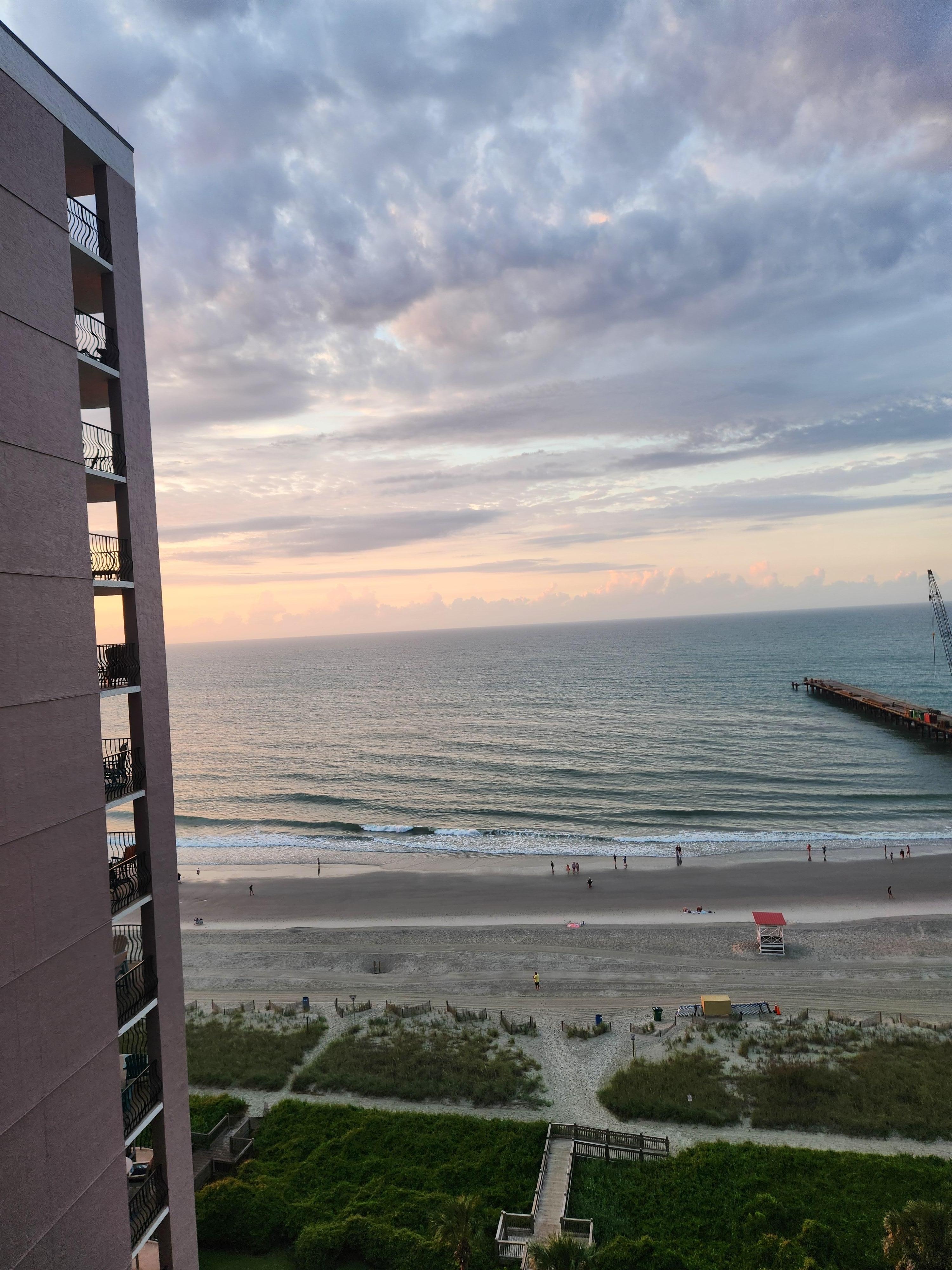 Balcony view sunset