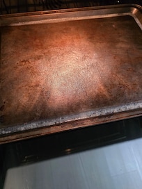 Dirty oven and pan