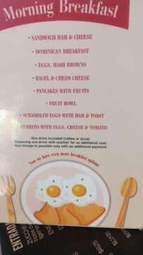 Breakfast menu