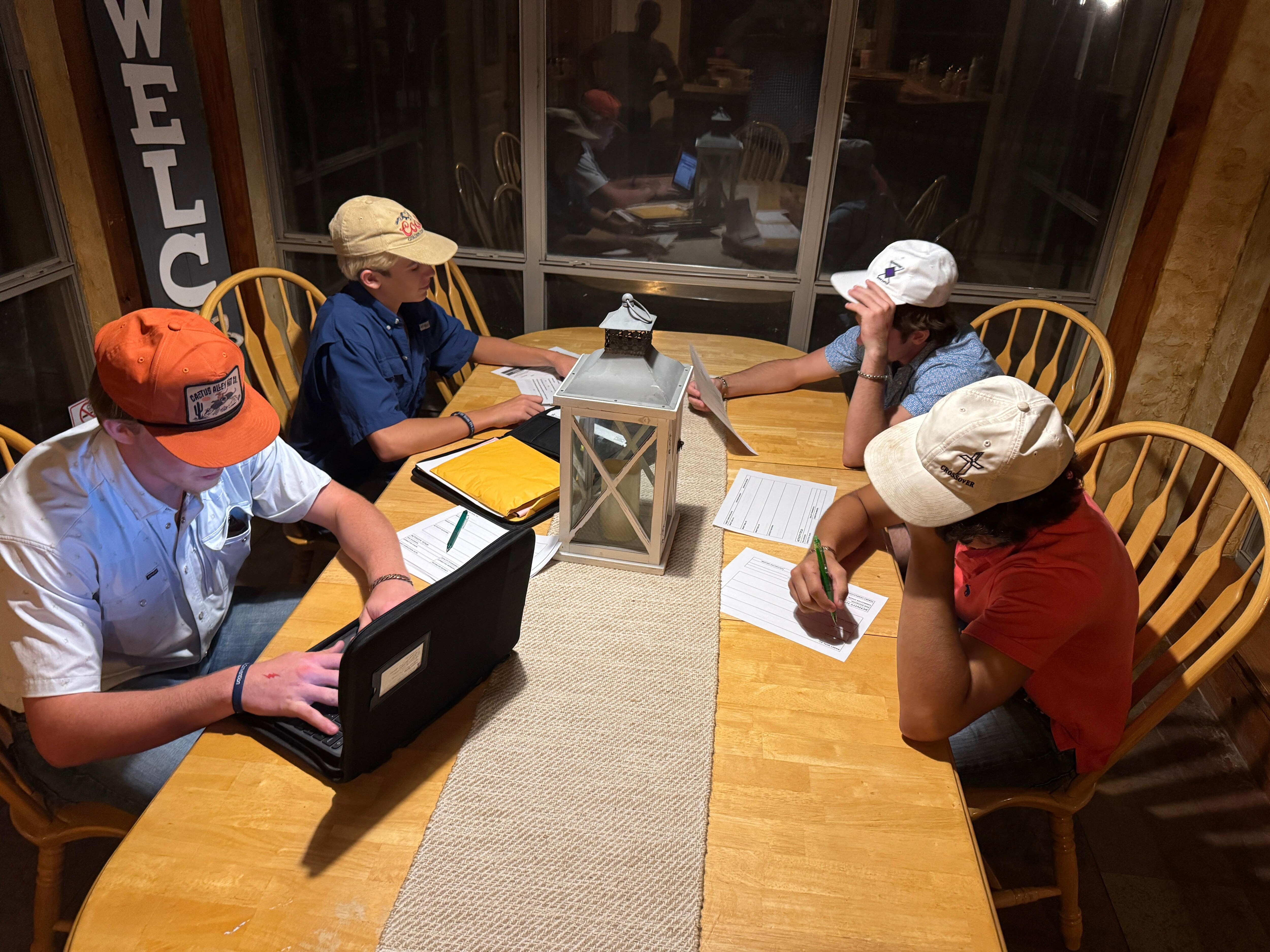 Chapter Planning meeting at the dinner table. 
