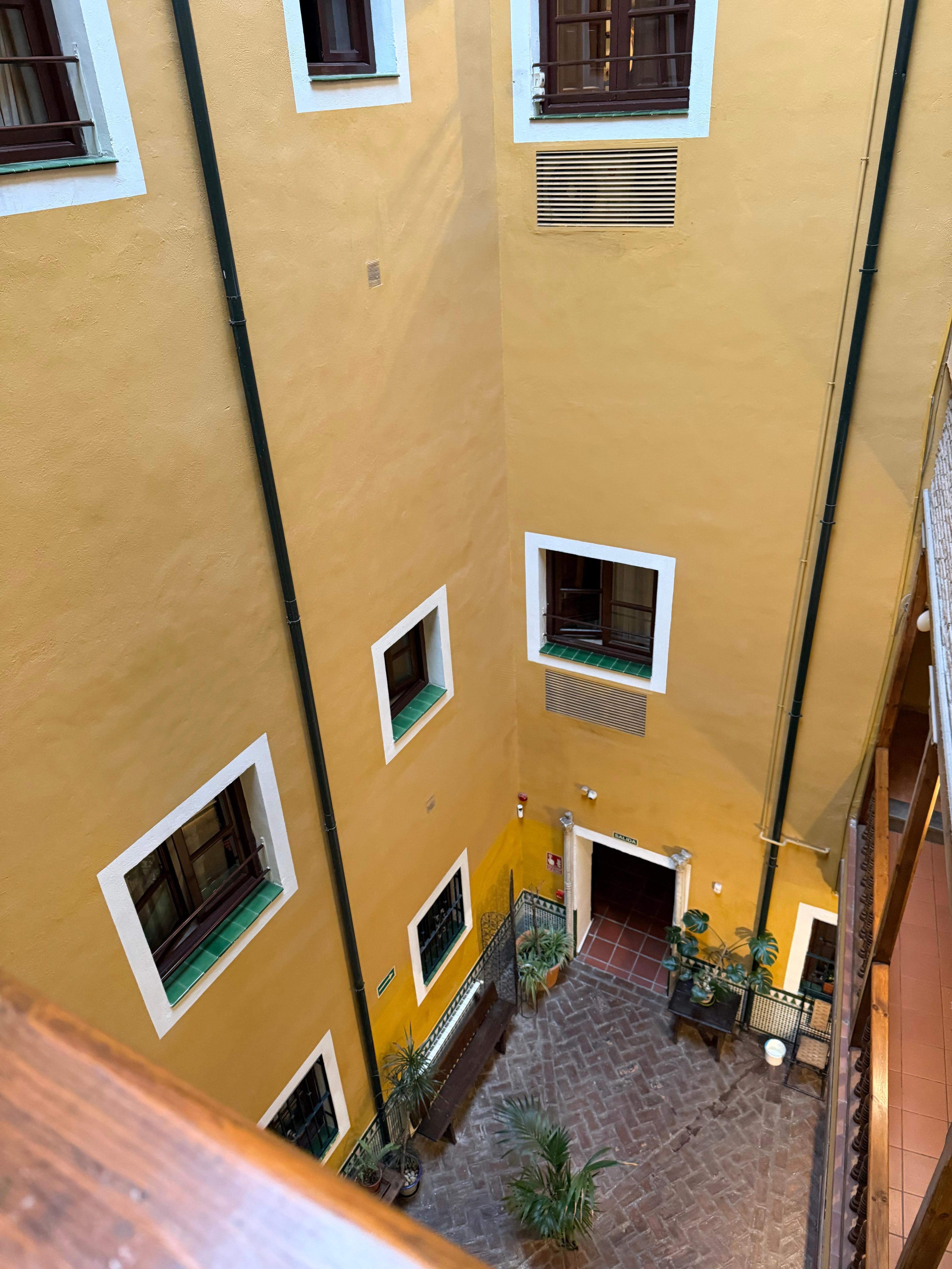 Inside corridor looking down from 2nd floor