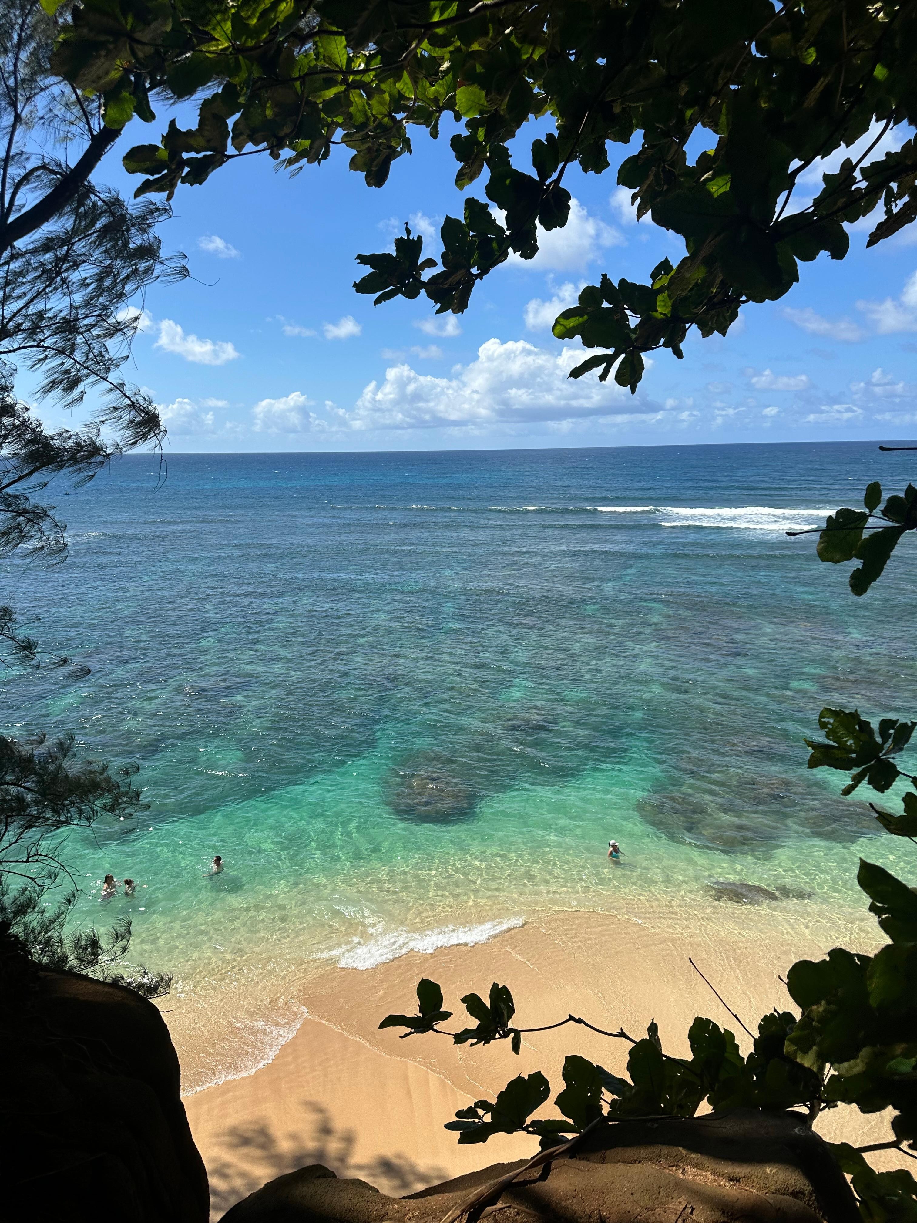 It’s a bit of a hike to Hideaways Beach, not suitable for anyone out of shape, but the beach is beautiful!