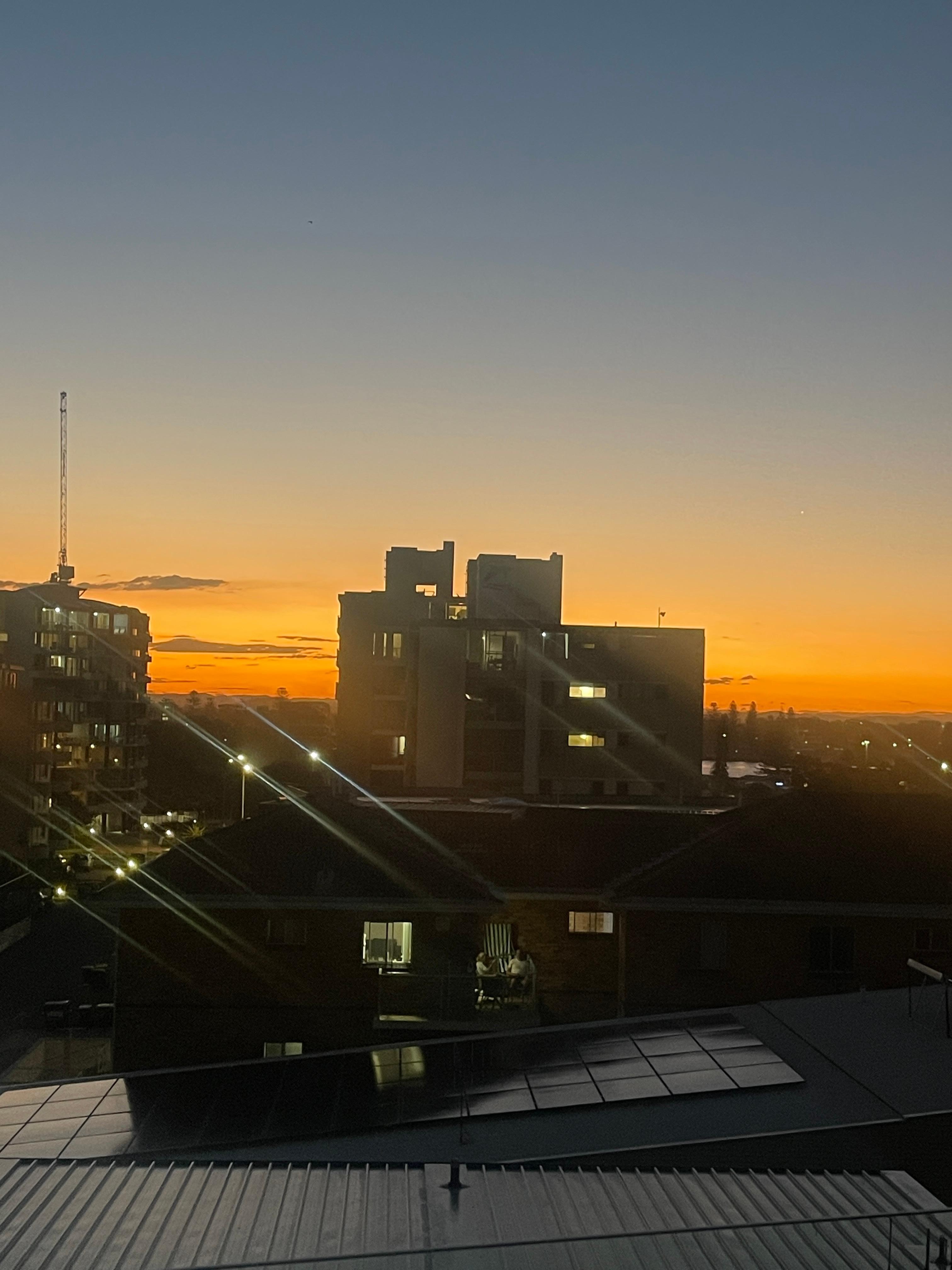 Sunset left of beach view.