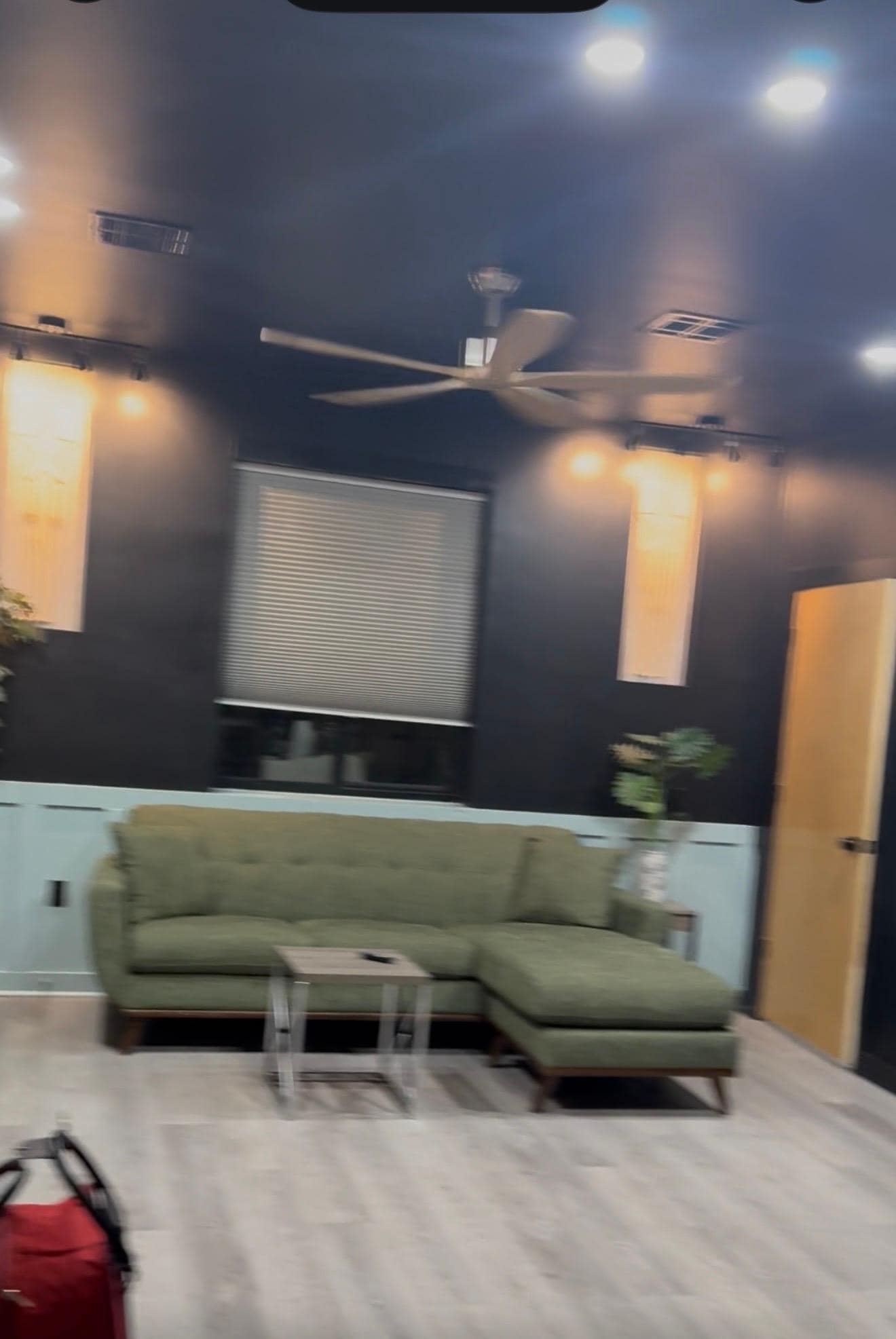 Living room and kitchen area 