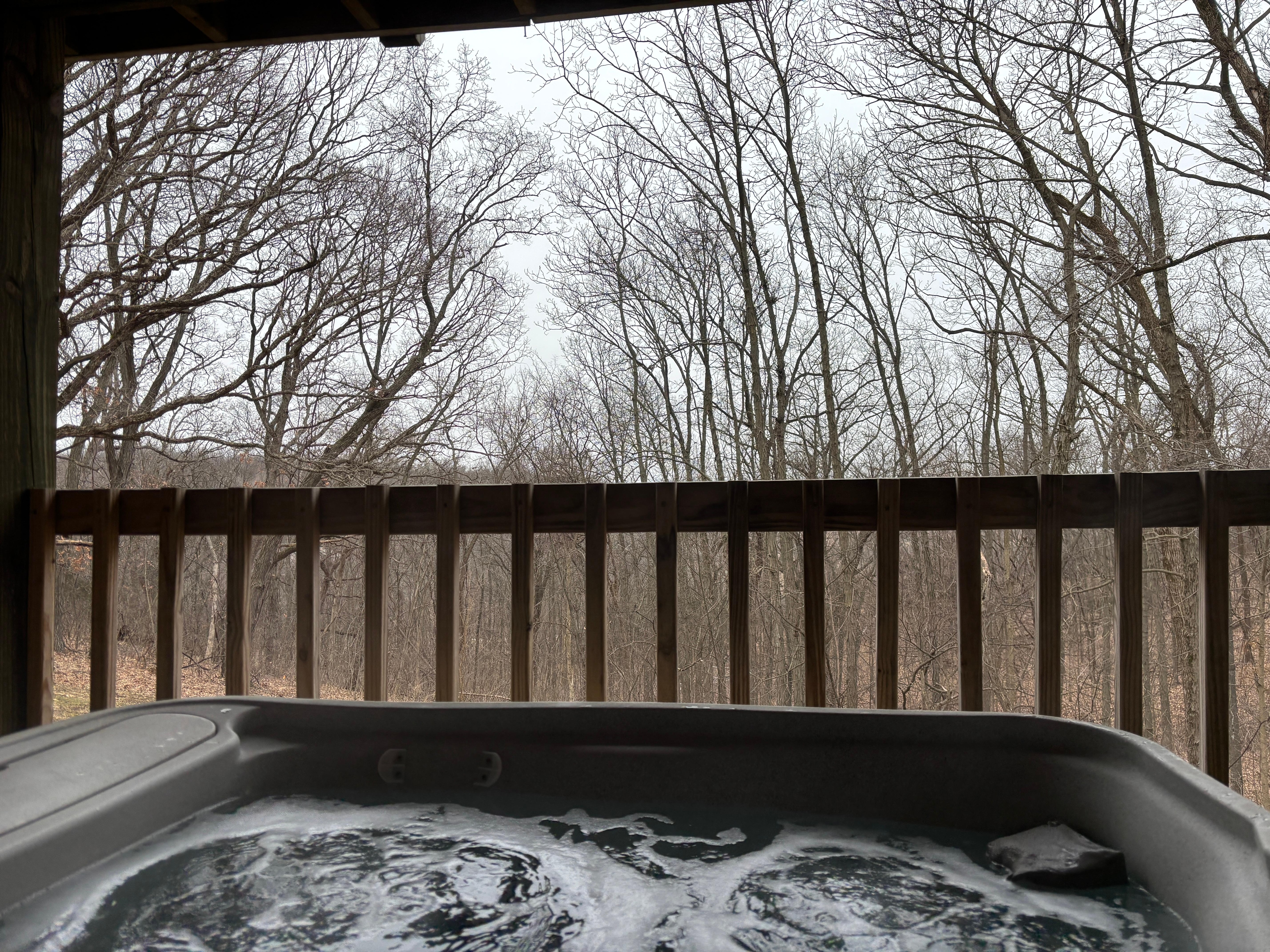 Nice private view from the hot tub!