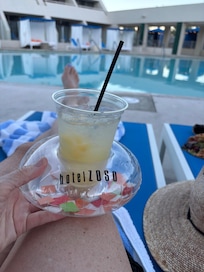 They gave us these cute floaties for our drinks!