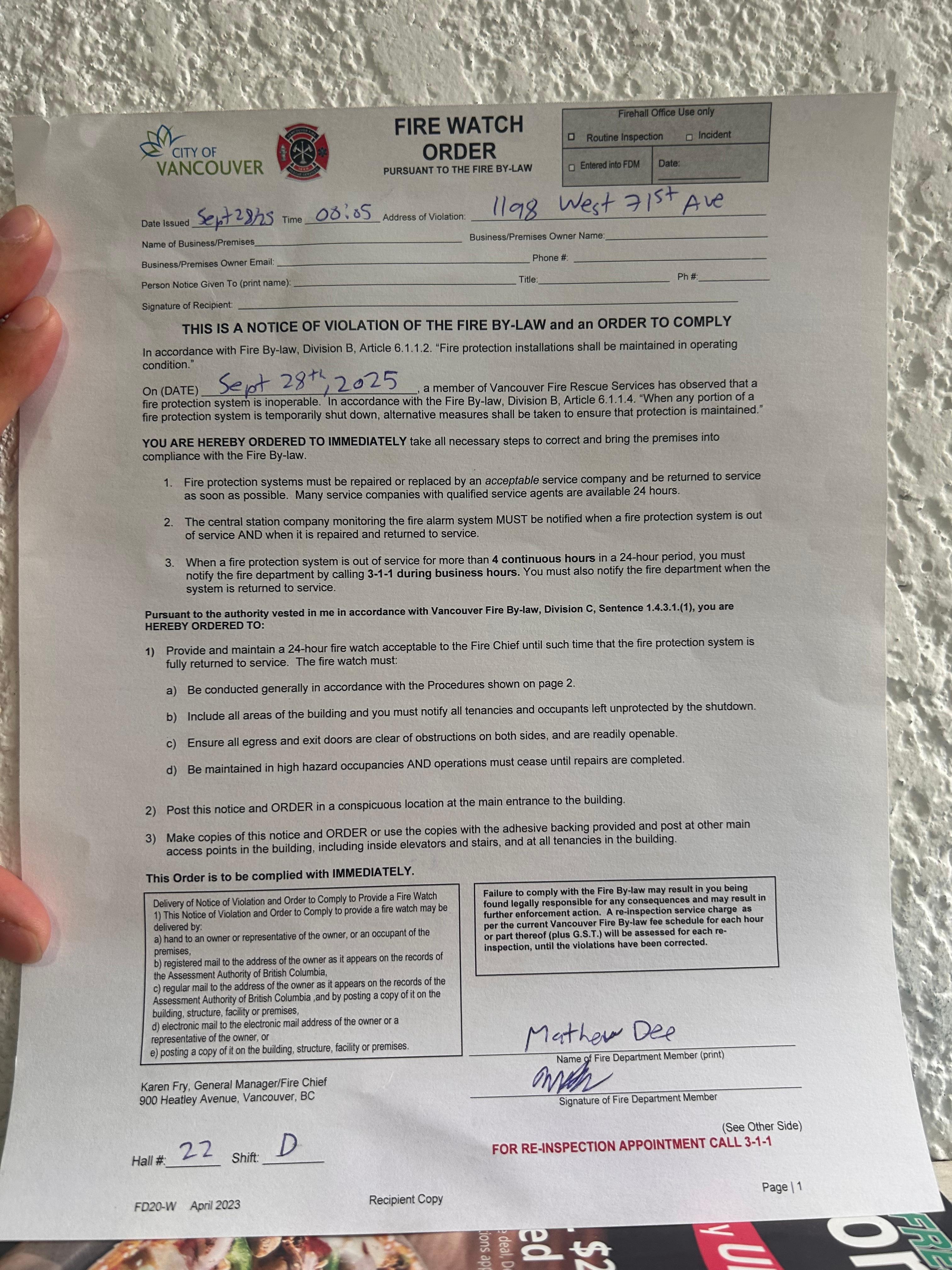 Building not up to fire code, and is not suitable for safety