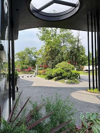 Outside hotel entrance