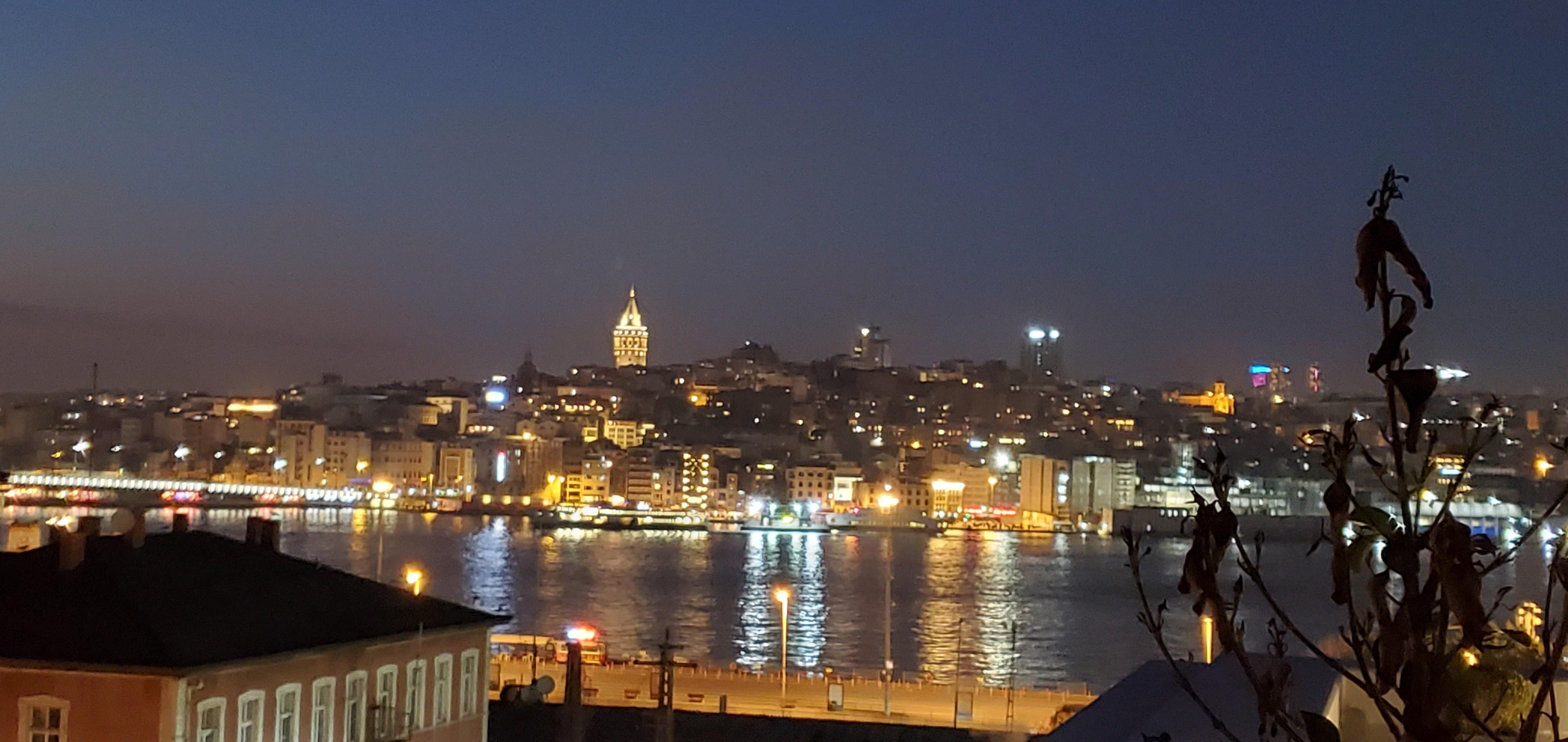 The view from our balcony at night