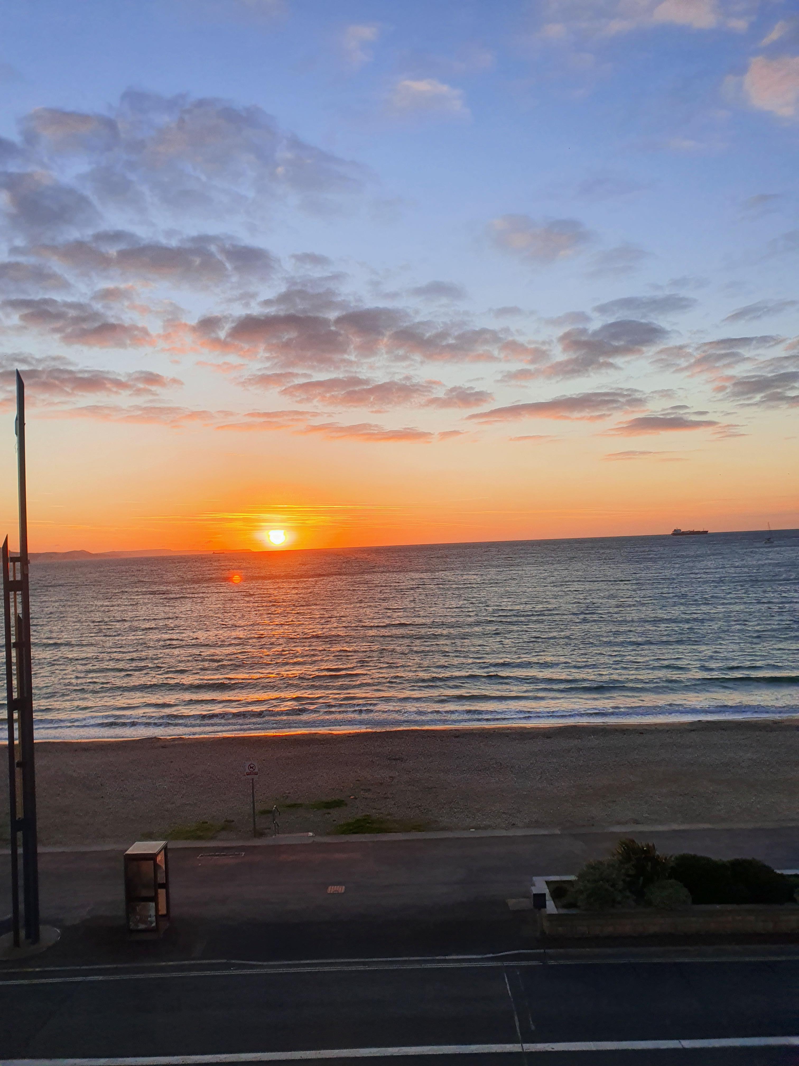 The view from our double bed seafront room