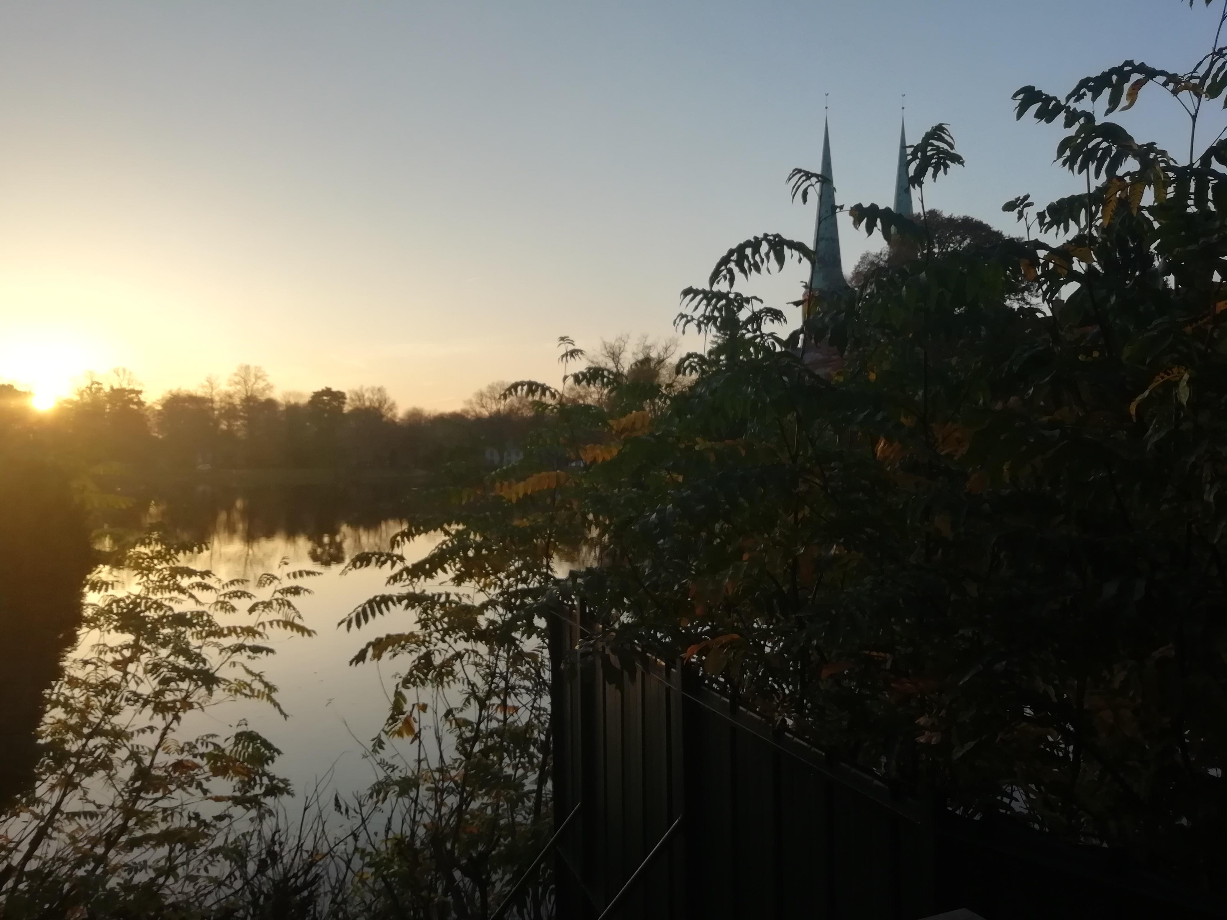 Blick aus dem Fenster auf den Mühlenteich.