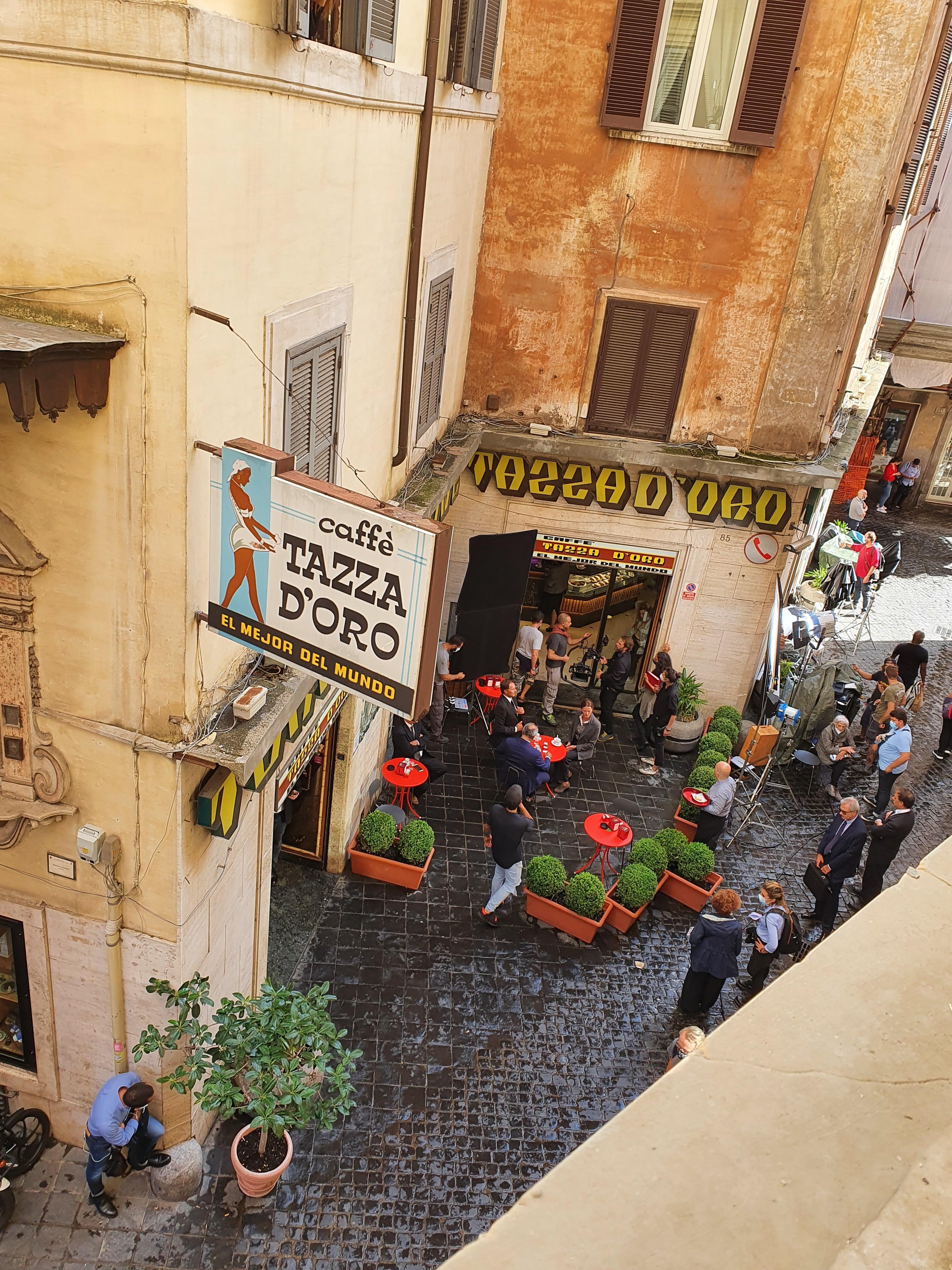 With a wiev to one of the most famous coffe bars in Rome