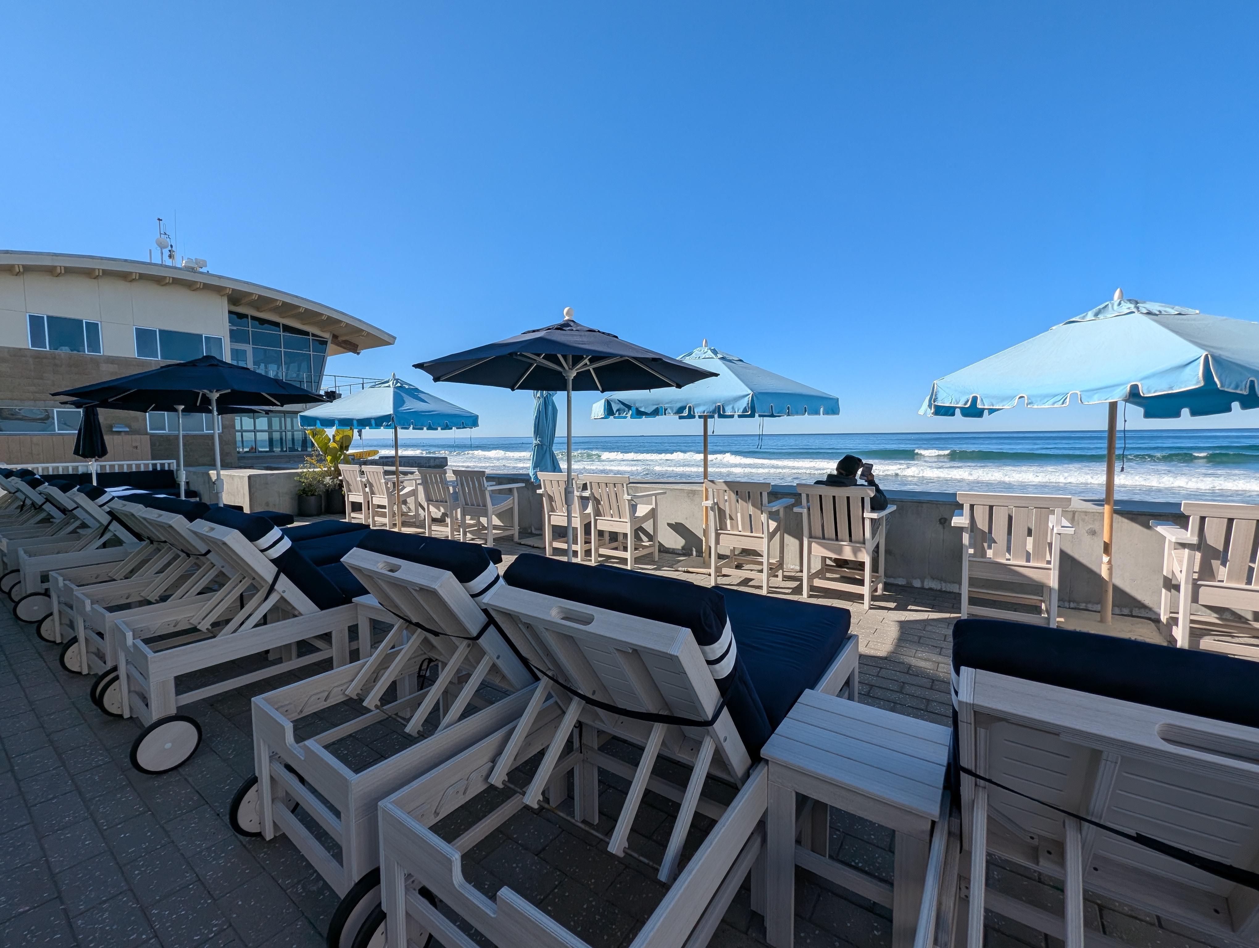 The beachfront patio.