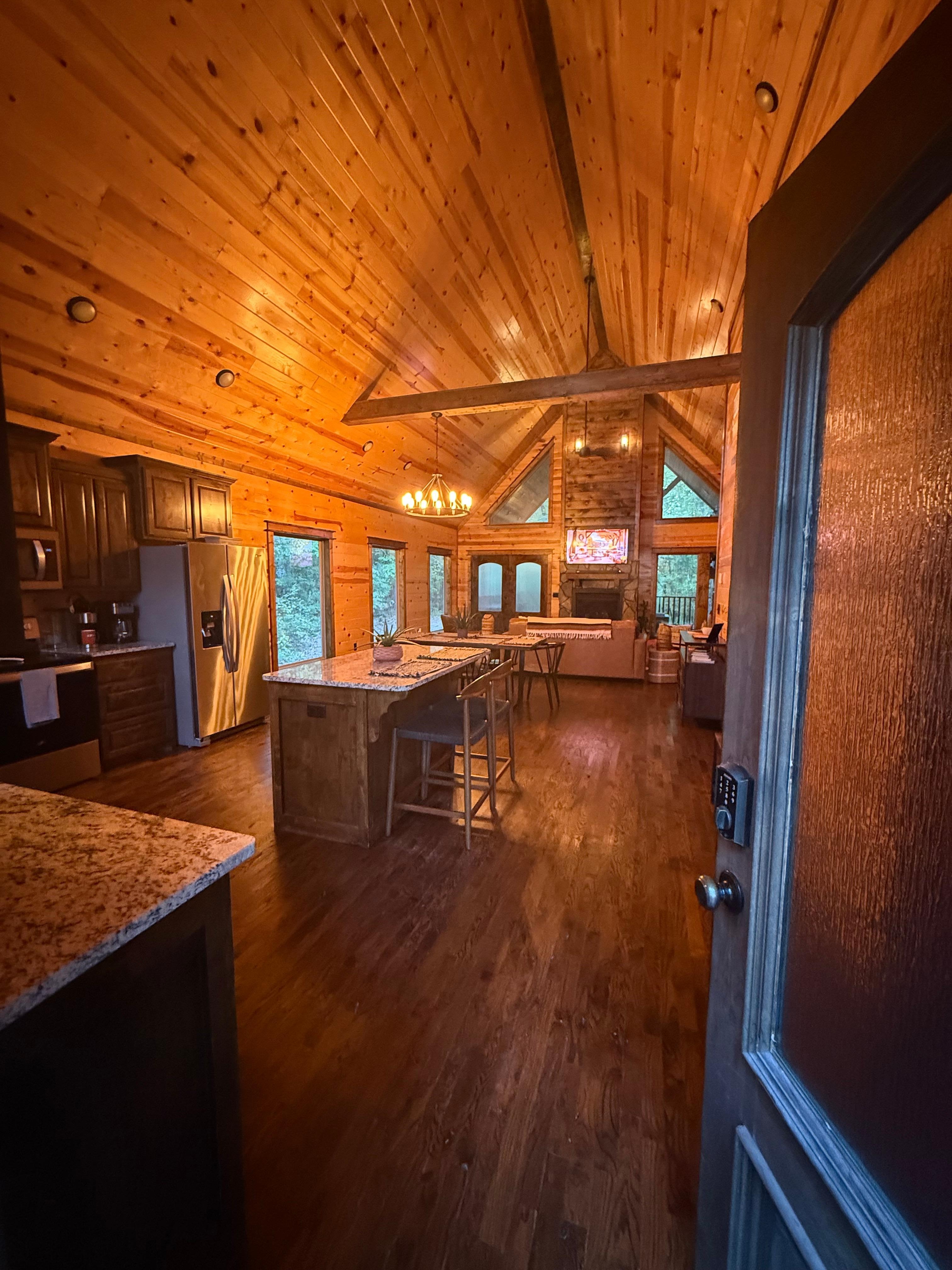 Walking through the front door, code provided made it easy to get in! 