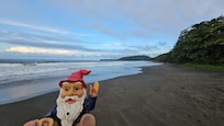 Black sand beach. 5 min walk down a Beautiful path.