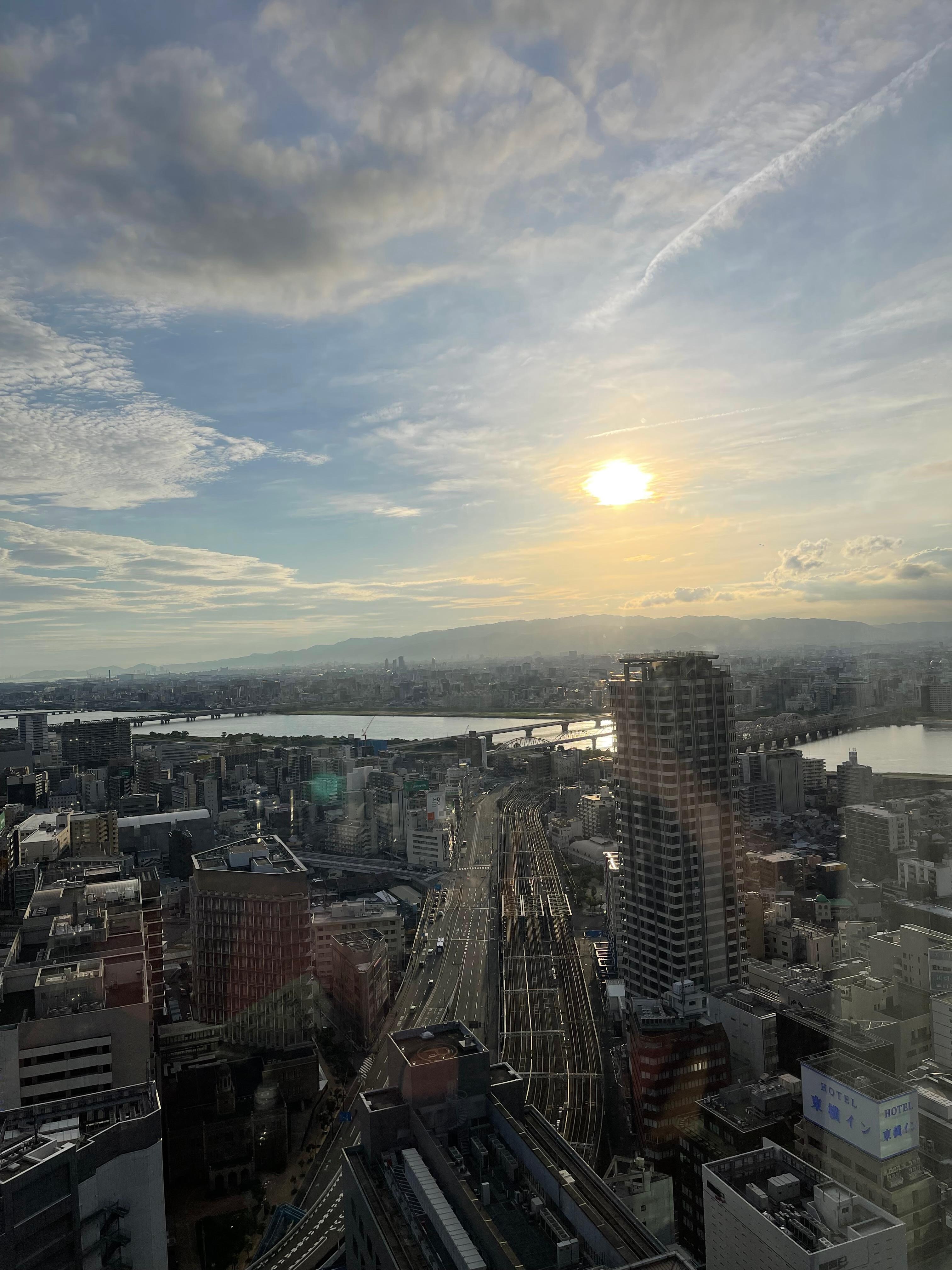 客室からの夕陽