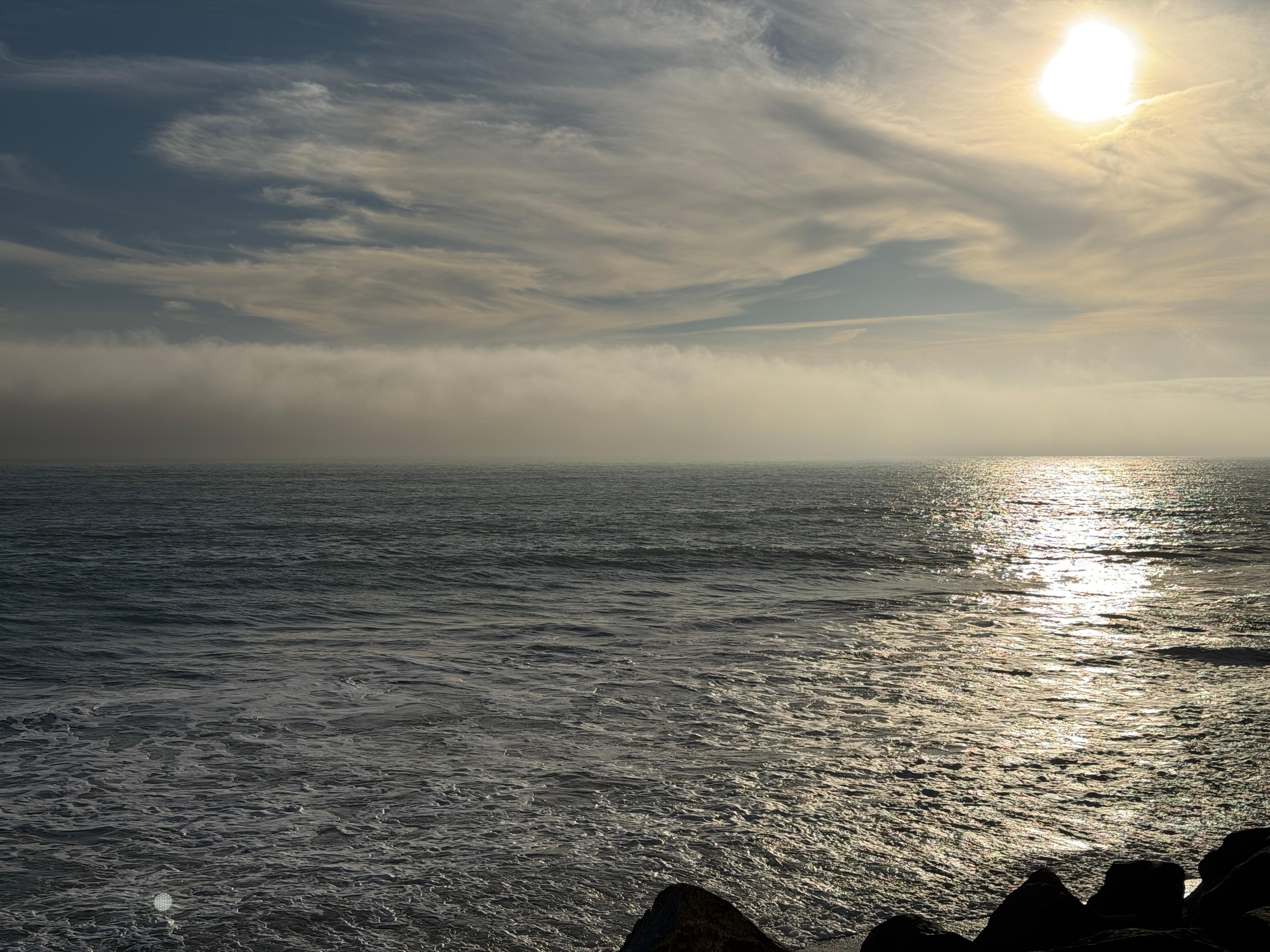Beautiful ocean views with amazing sunsets. At high tide, the waves roll right up to the rocks—such an incredible sight.