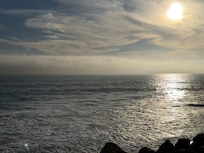 Beautiful ocean views with amazing sunsets. At high tide, the waves roll right up to the rocksāsuch an incredible sight.