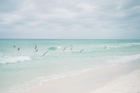 The beach view