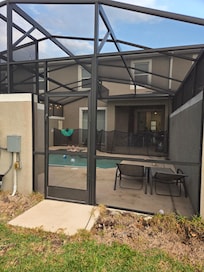 Outer view of the backyard area/pool