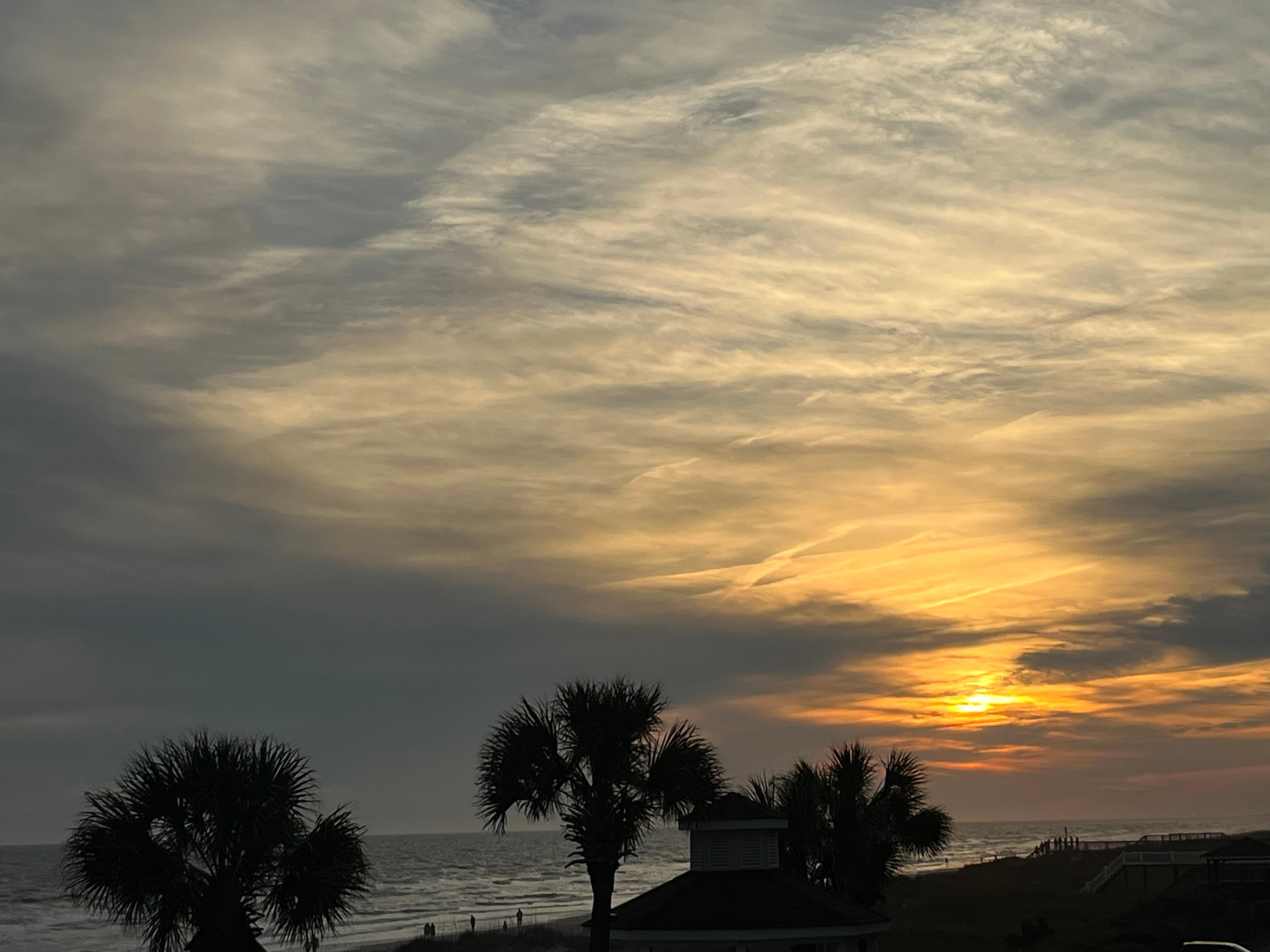Sunset from the side view off our balcony 