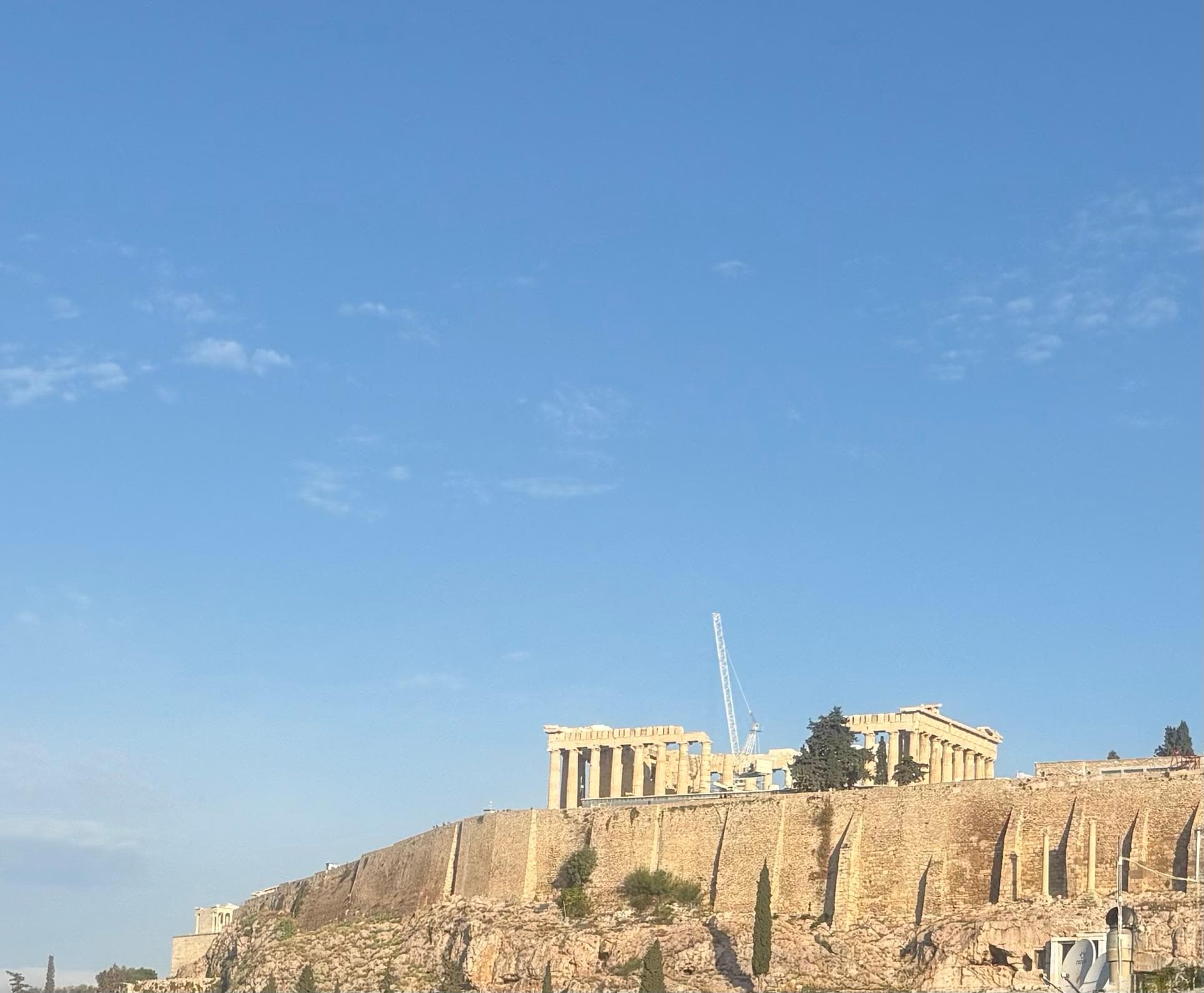 The view from the rooftop breakfast bar
