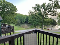 View to your left as looking out the back door.