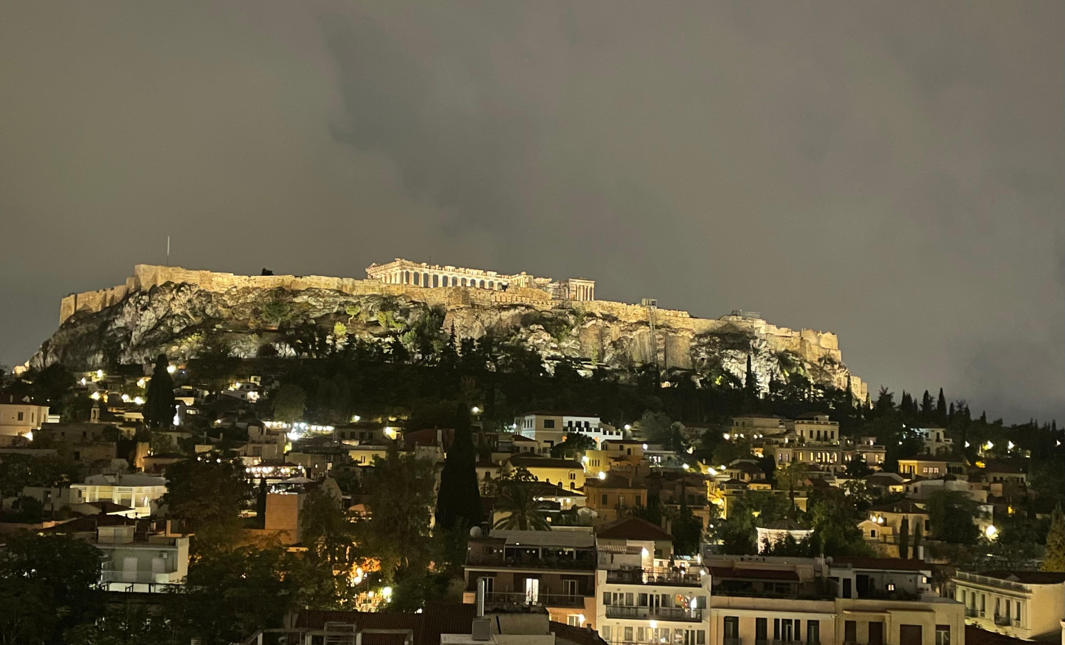 Acrópolis from their upstairs restaurant. 