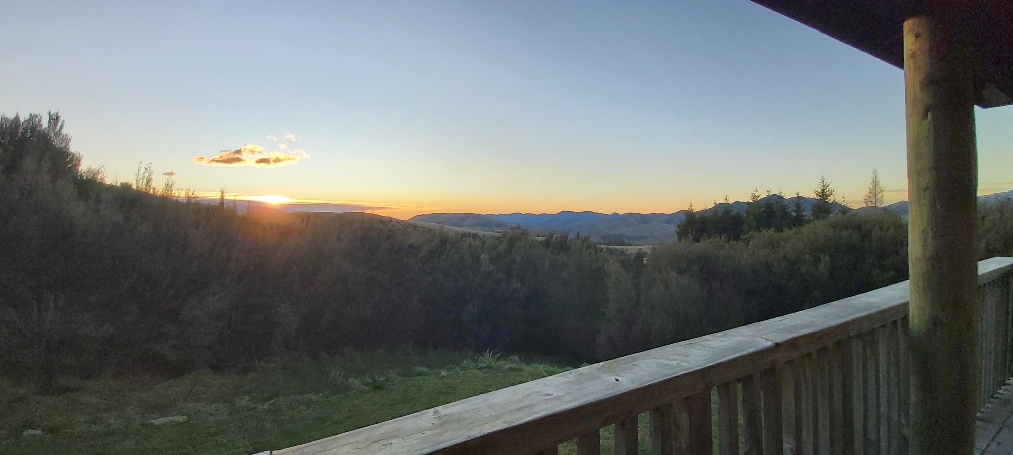 Morning sunrise over the mountains.