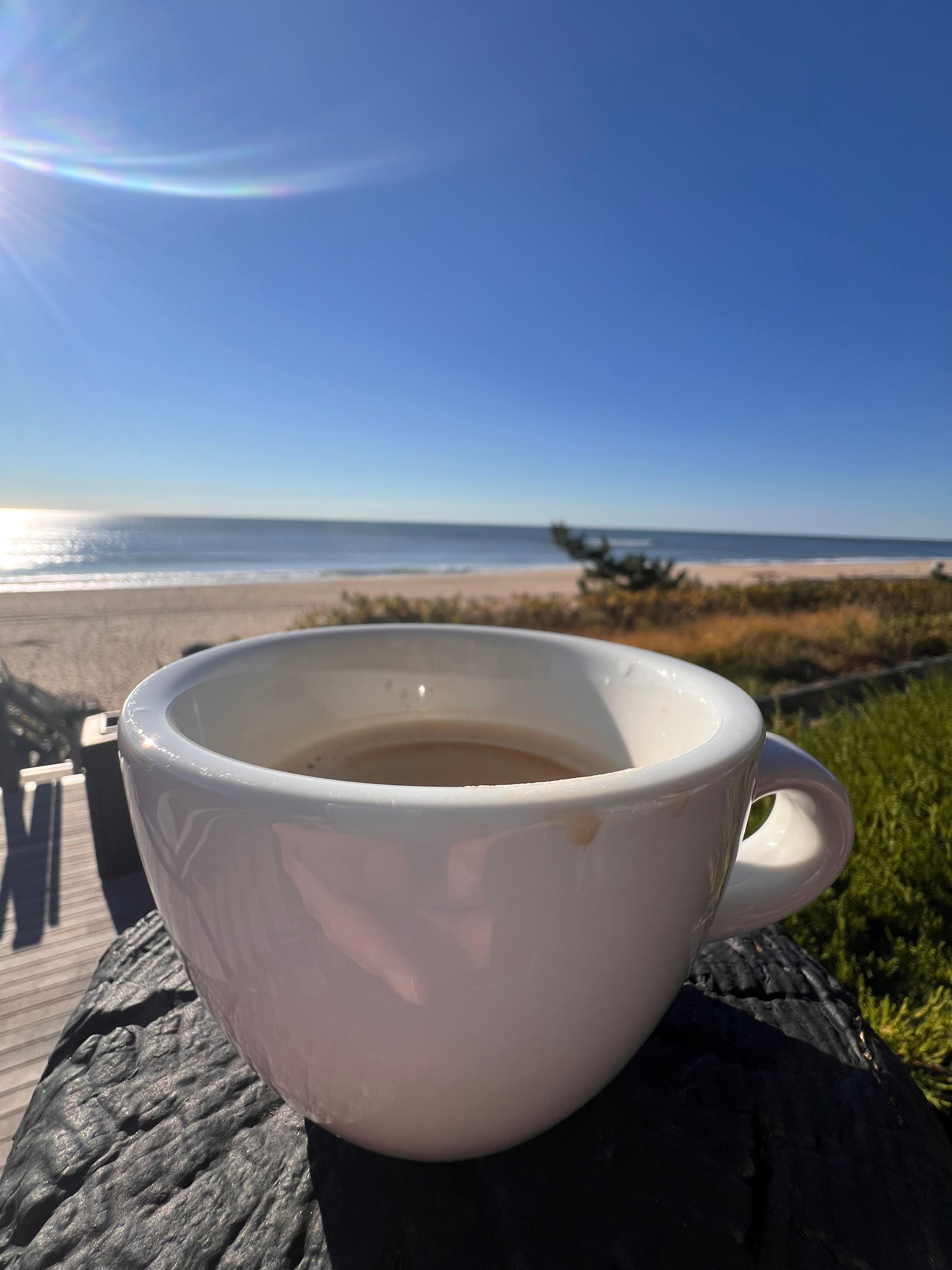 Morning coffee on our deck