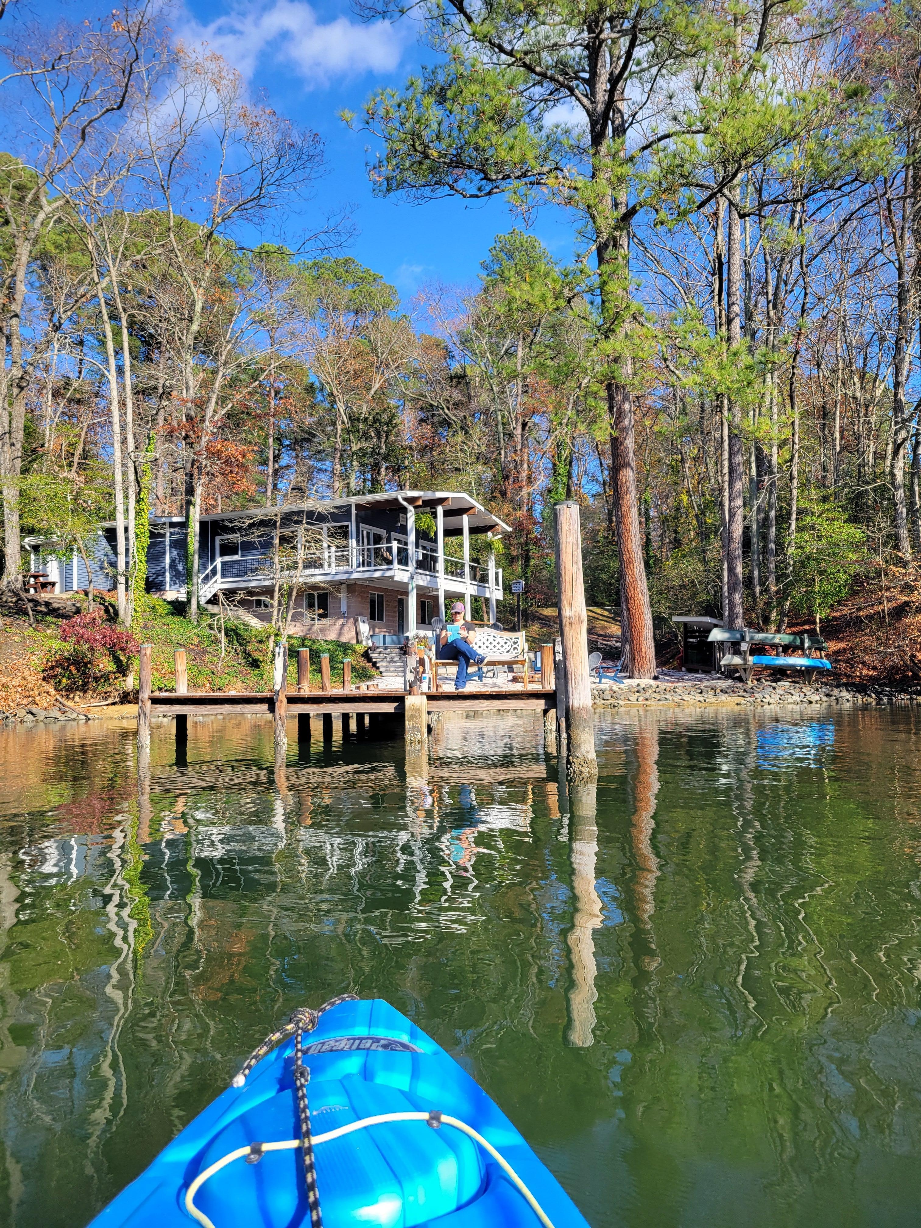 The river is beautiful.