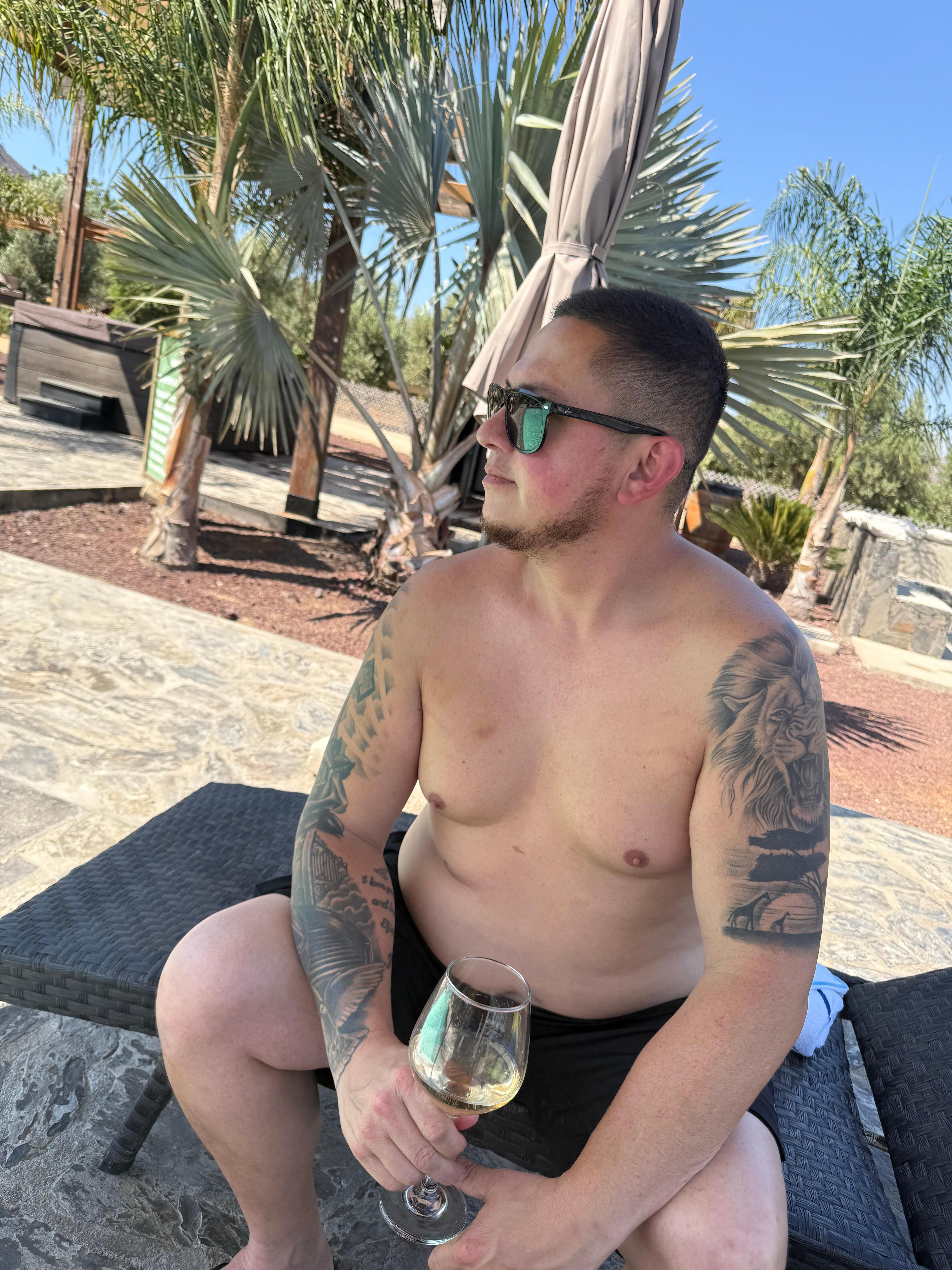 Lounging by the pool