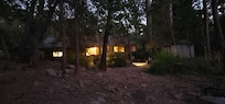 The backyard of the house