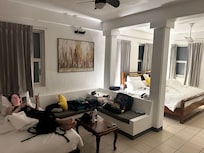 Room 201. Spacious! Good A/C. Very firm beds.