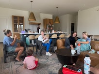 Enjoying family time together